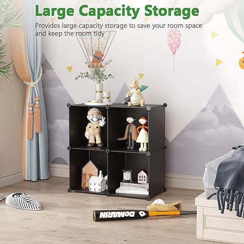 Miniatura 2 de C&Ahome - Organizador de clóset de almacenamiento para que lo montes tú mismo, acero y plástico, Negro