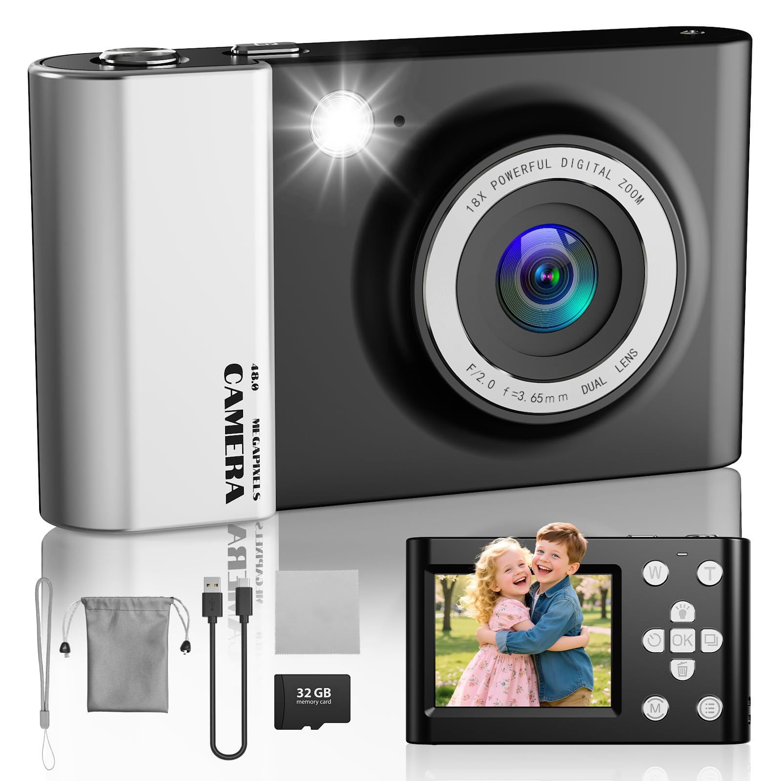 Cámara compacta portátil 4K con zoom de 18X y enfoque automático CHAKEYAKE 7