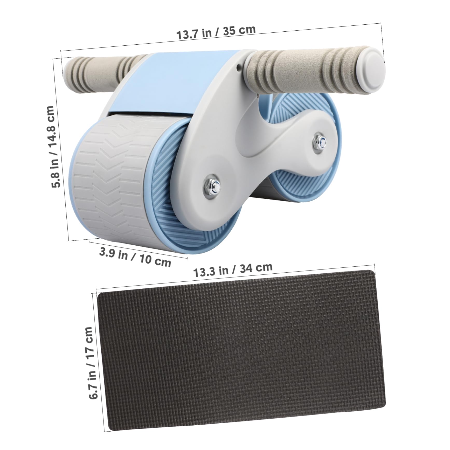 Rodillo Abdominal de Fitness con Rebote Automático, Doble Rueda
