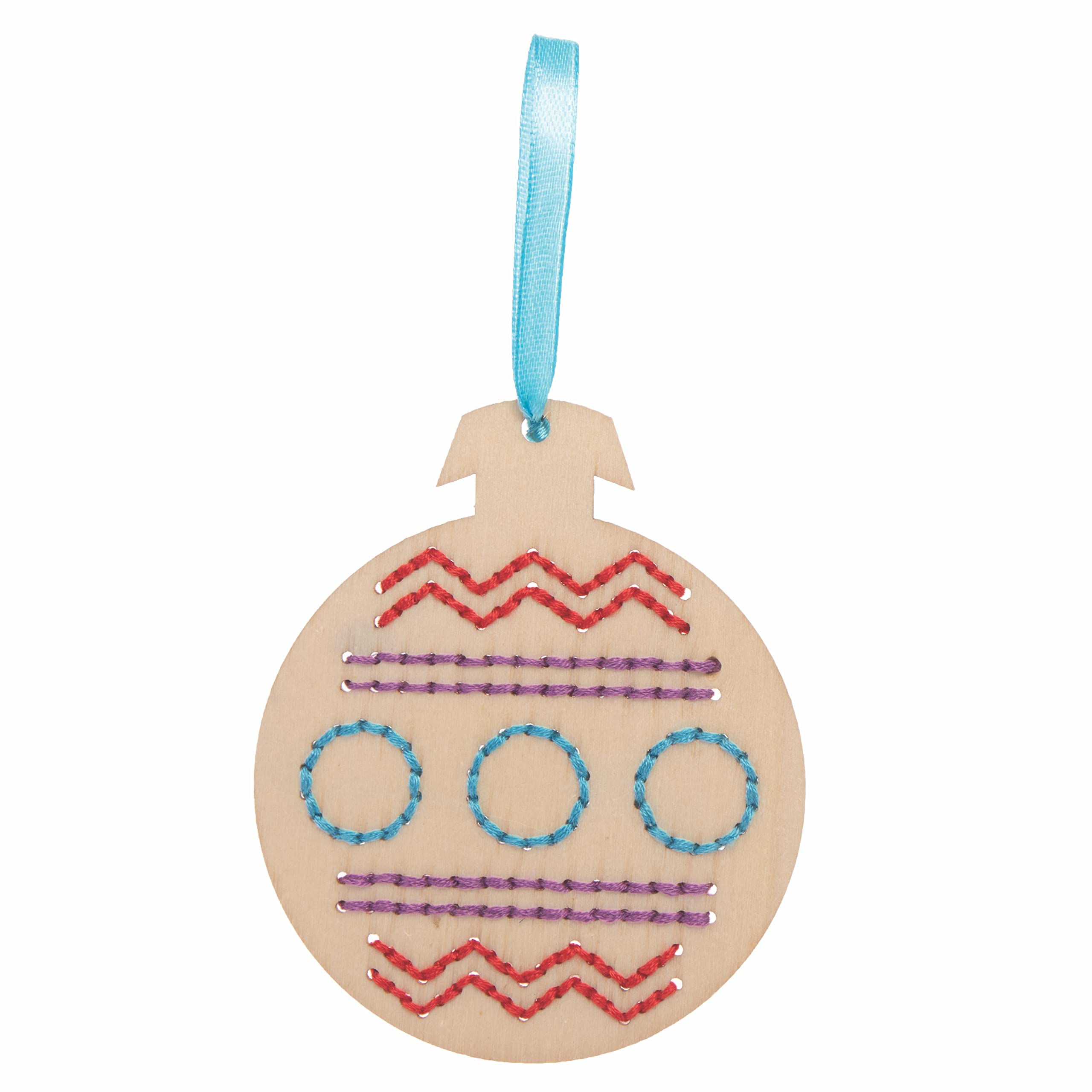 Baker Ross Kit Point De Croix Sapin Noël Bois - Lot De 5 - Décorations Artisanat Enfants - Activité Créative Fêtes