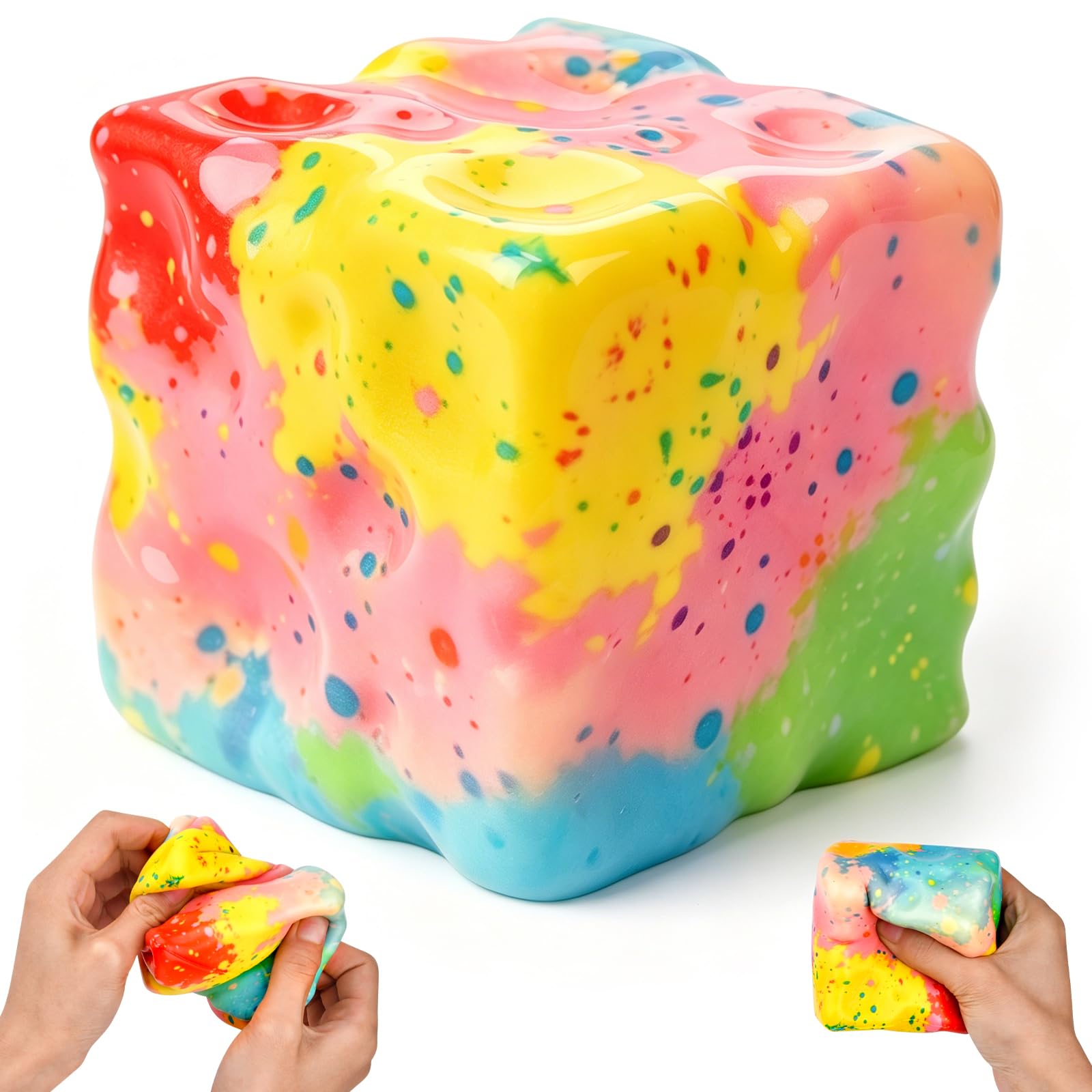 Cheese Fidget Toys, Dazzling Colors Cheese Toys, Slow Rising Toys for Anxiety Relief Gifts for Adults