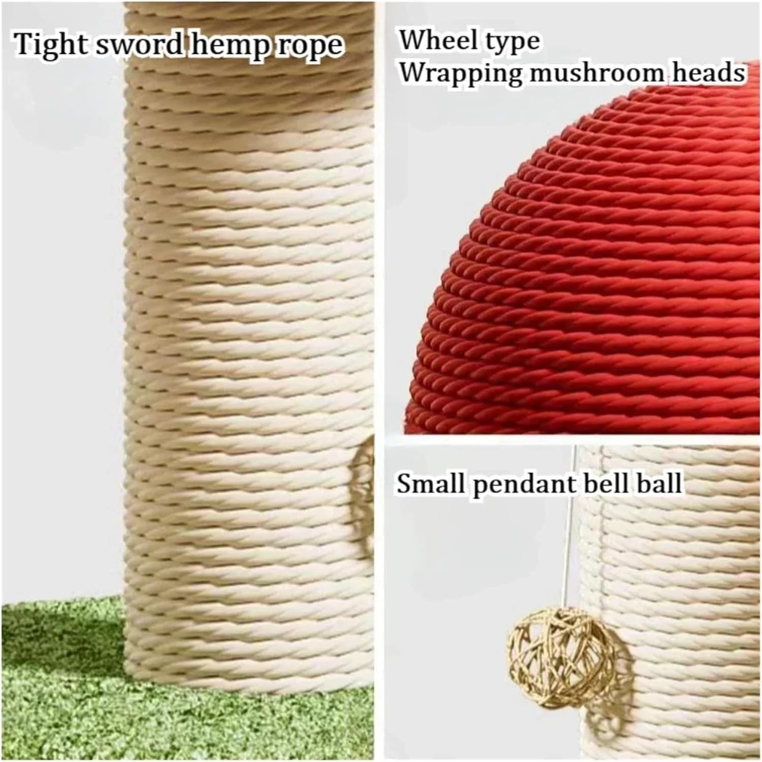 Mushroom Cat Climbing Frame Accessories - Anti-Scratching Household Boards & Toy Ornaments for Cats(Large-Small Set)