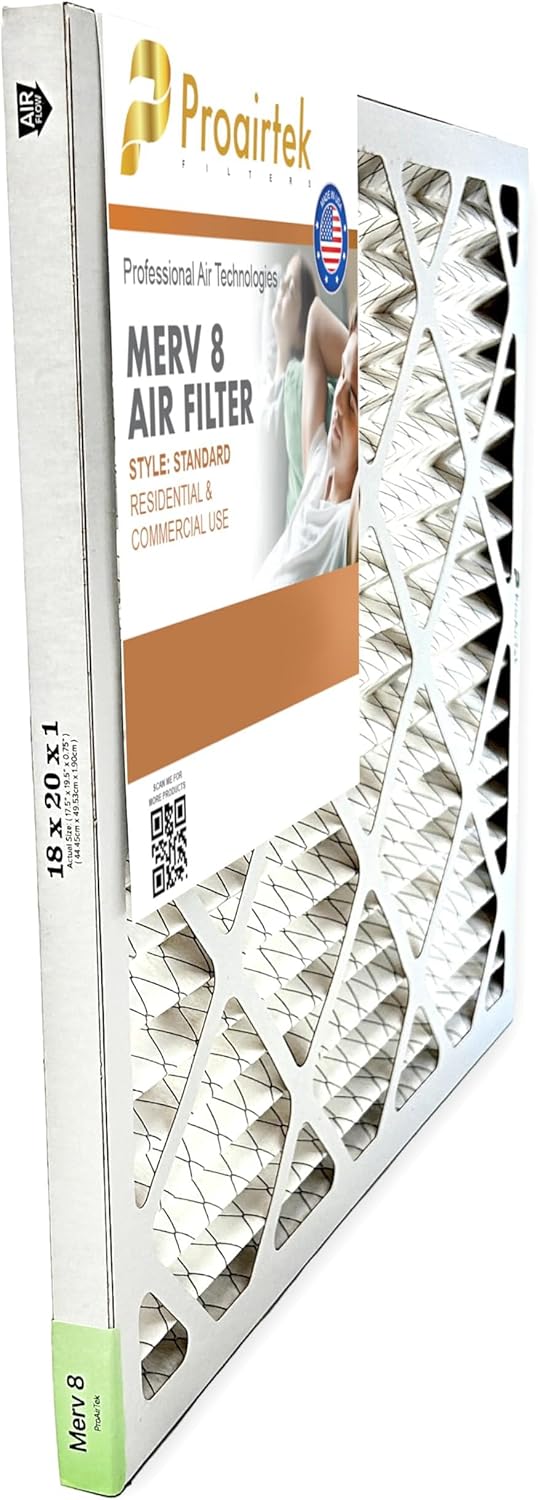 Proairtek AF18201M08SWH Model 18x20x1 Pack of 6 Air Filters, MERV 8; Ideal for Anyone Wanting Clean, Crisp Air in Their Home