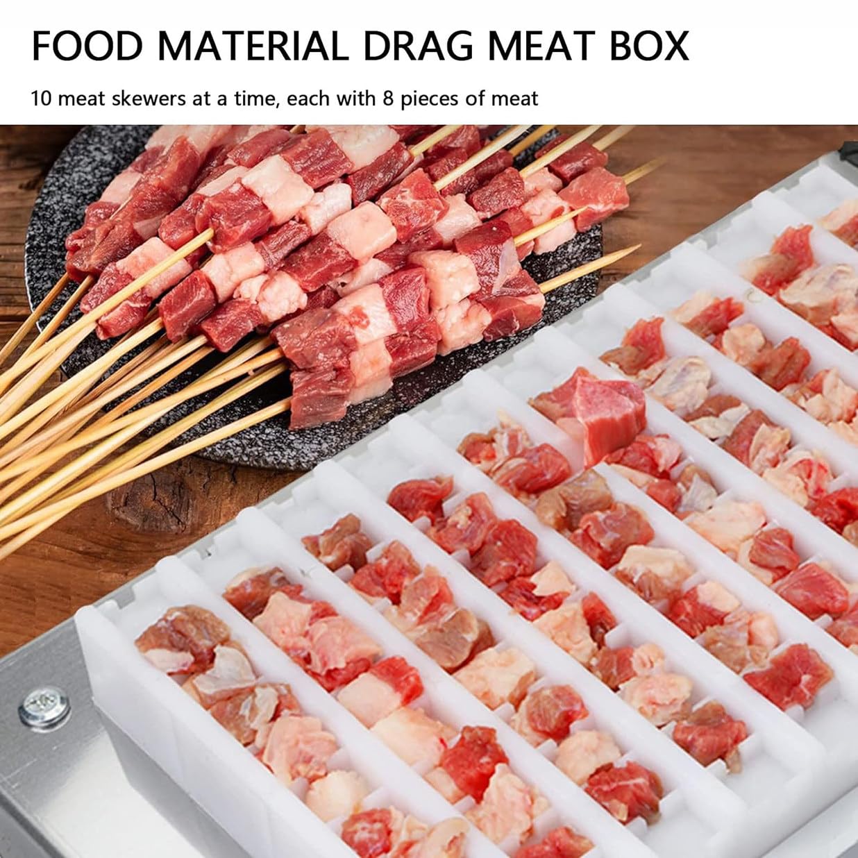 Macchina per spiedini per Barbecue, Macchina per spiedini in Acciaio Inossidabile a 10 Fori, Kit per preparare Kebab
