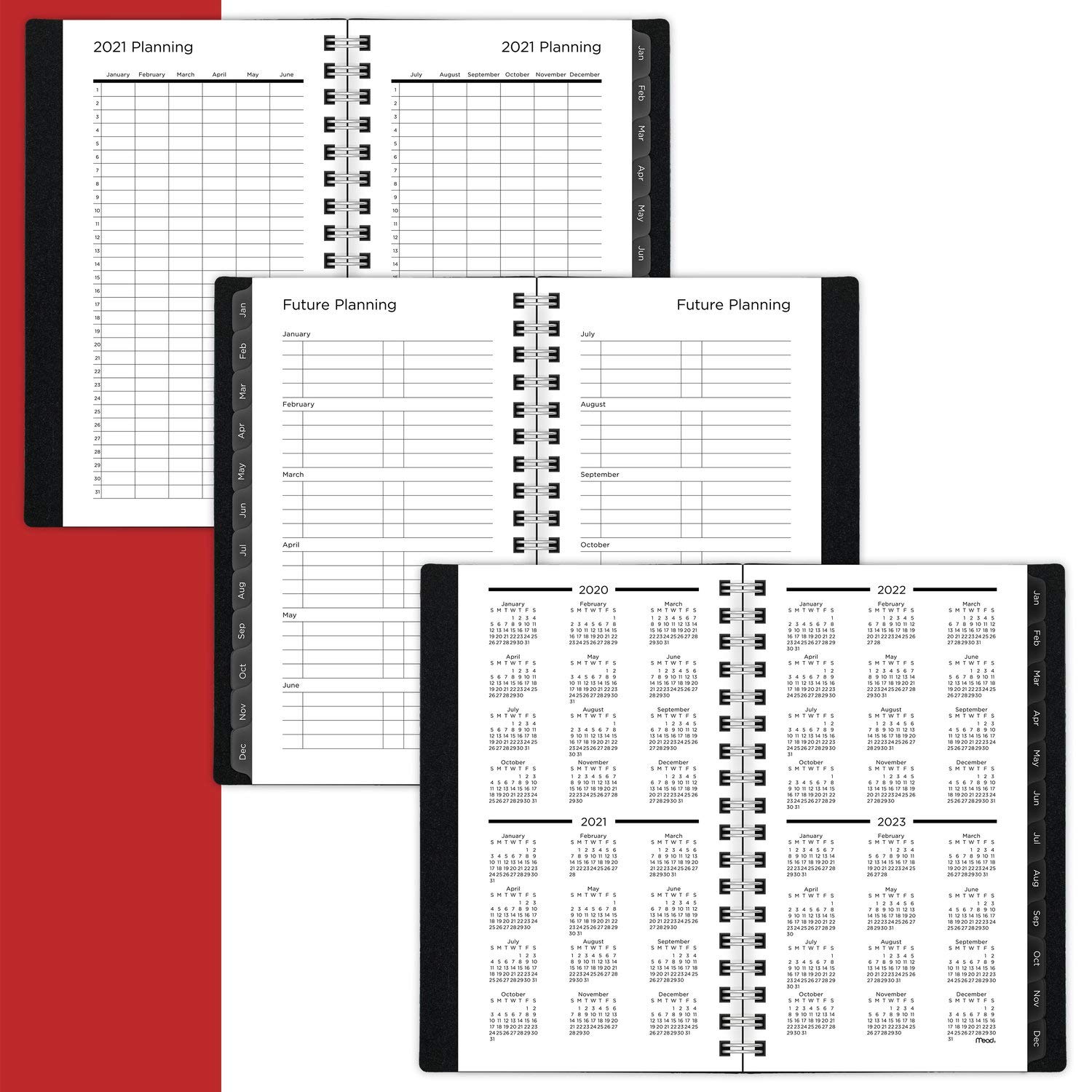 Mead, Taschenkalender 2021 von Mead, Wochen- und Monatsplaner, 8,9 x 15,2 cm, Taschenformat, Basic, Schwarz (CRW3200521)
