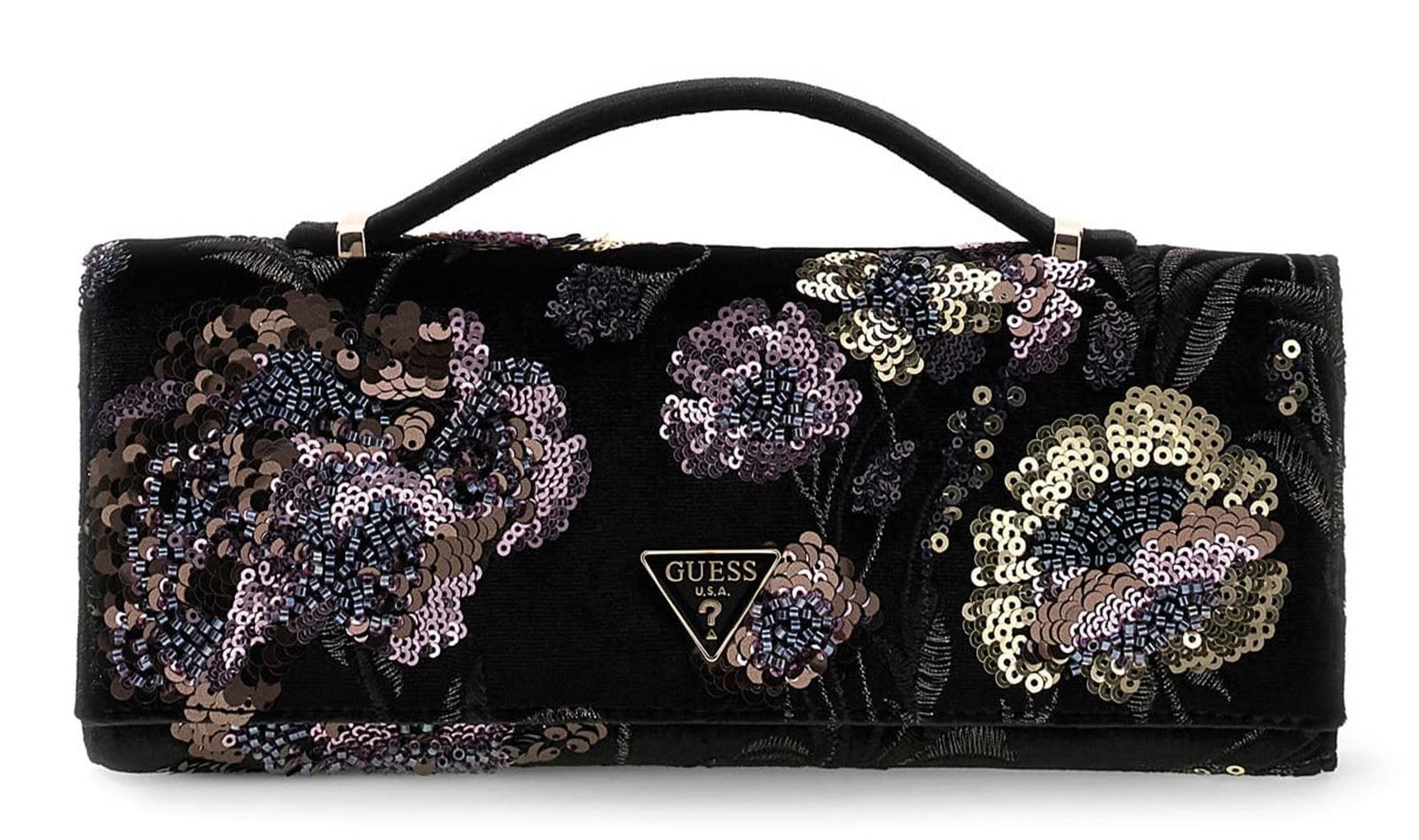 GUESS bolso de noche bolso bandolera Tasmin Top Handle Clutch Black Multi negro