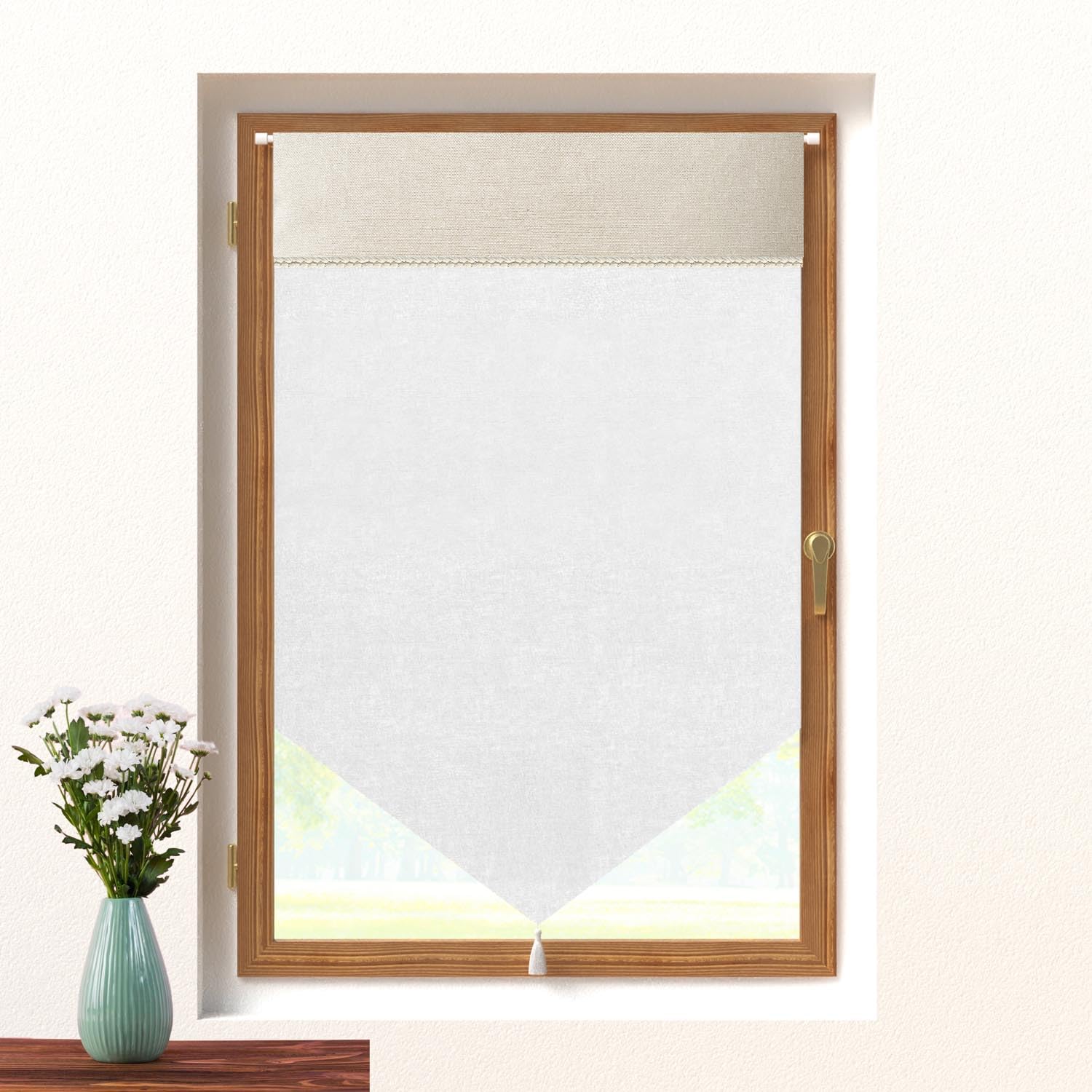 Soleil d'ocre, Elena Pure Cotton Half Curtain 60 x 90 cm