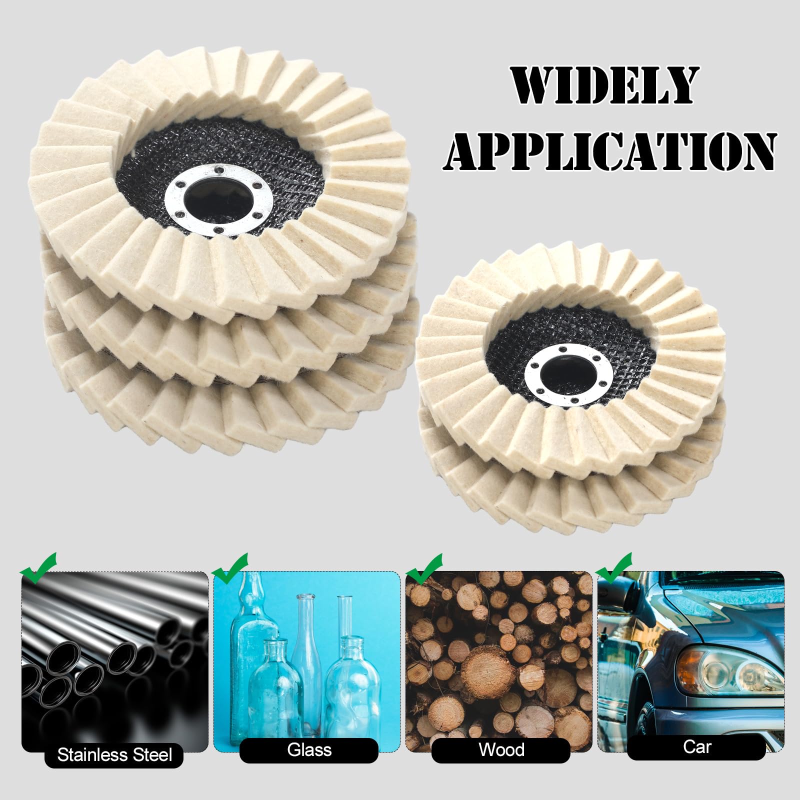 Wool Felt Polishing Wheels - Stainless Steel & Metal -3