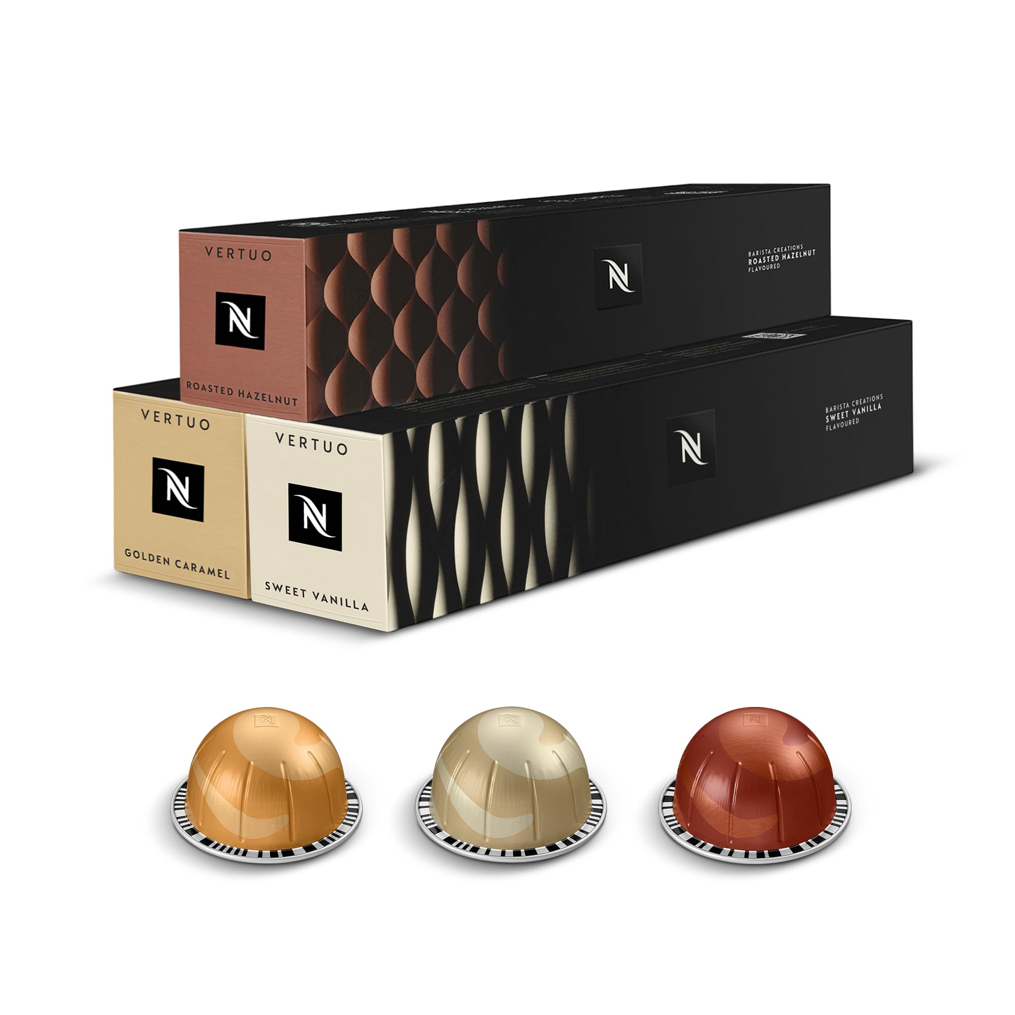 30 cápsulas NESPRESSO VERTUO 230 ml Vanilla + Caramelo + Hazelino