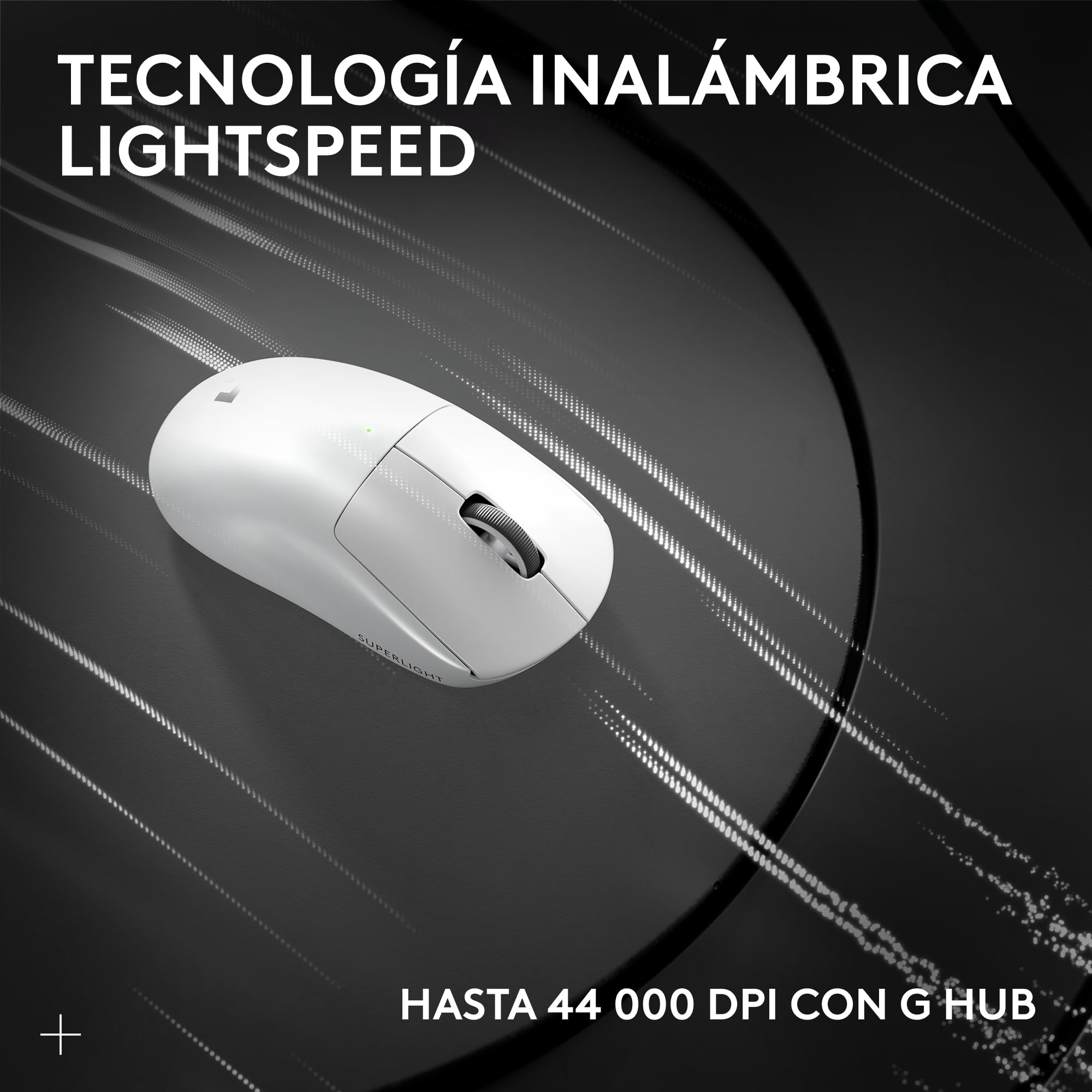 Logitech G PRO X SUPERLIGHT 2, Ratón inalámbrico para gamingratón Pro-Grade de 60 g con 5 botones programables,Europa del Este Envases,44 000 DPI,velocidad de respuesta de 8 kHz,USB-C, PC/Mac - Blanco