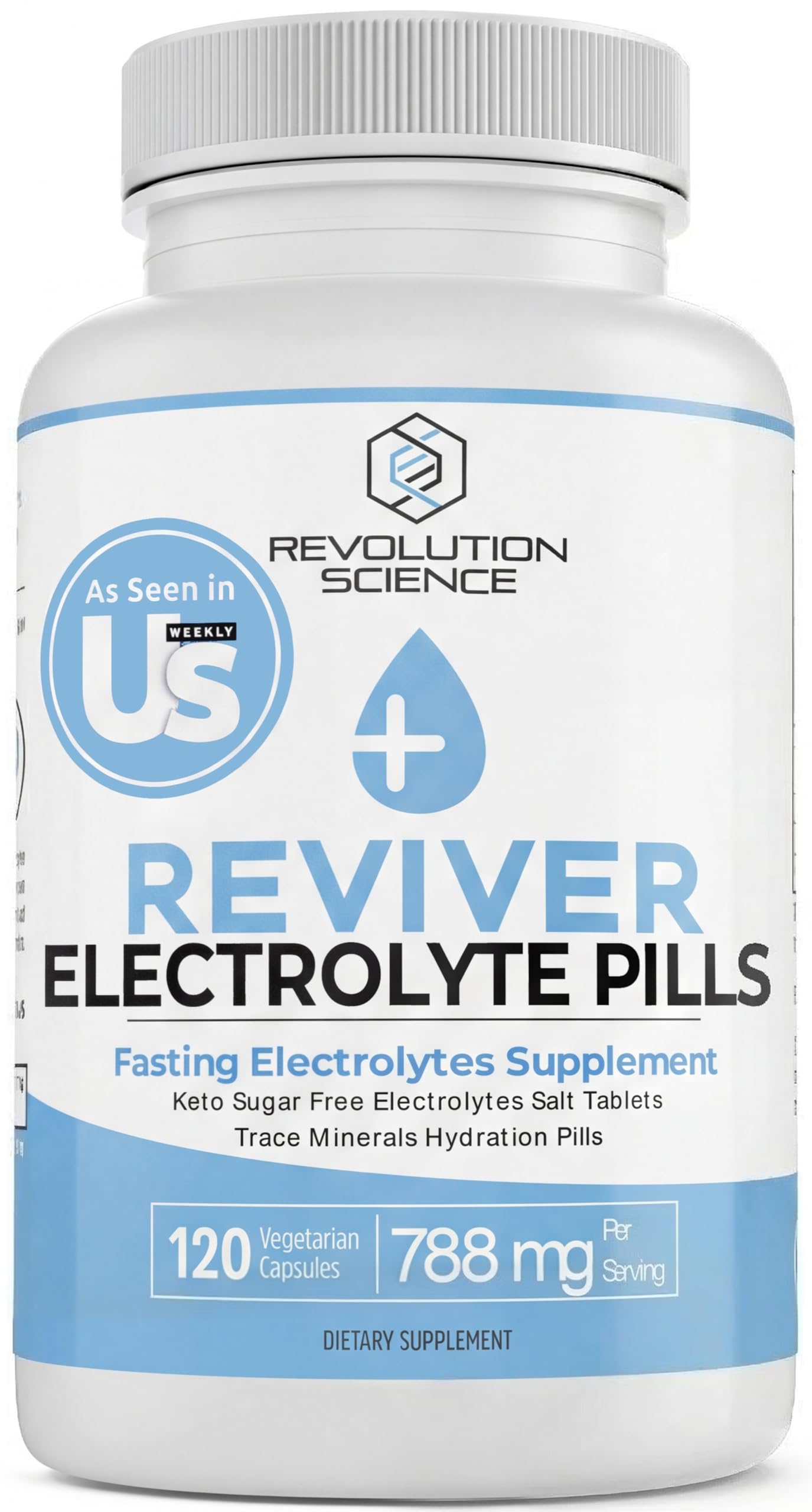 REVIVER Superior Absorption Electrolyte Pills - Salt Tablets for Runners & Fasting Electrolytes Supplement, Sugar-Free Salt Pills for Hydration, Cramp Defense, Keto Support 120, Electrolyte Capsules