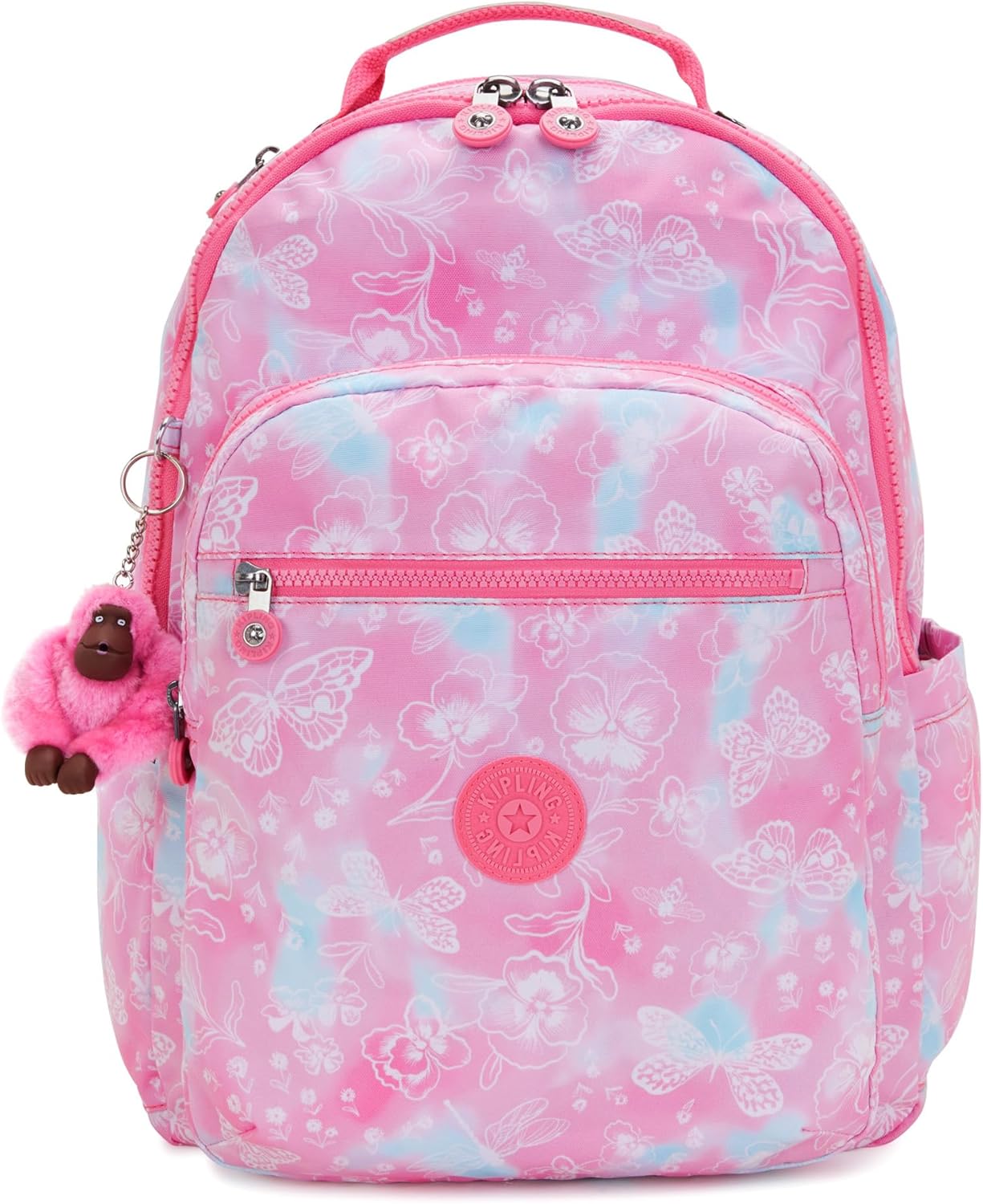 Kipling SEOUL Large Backpack, Garden Clouds (Pink), Garden Clouds, One Size, Casual