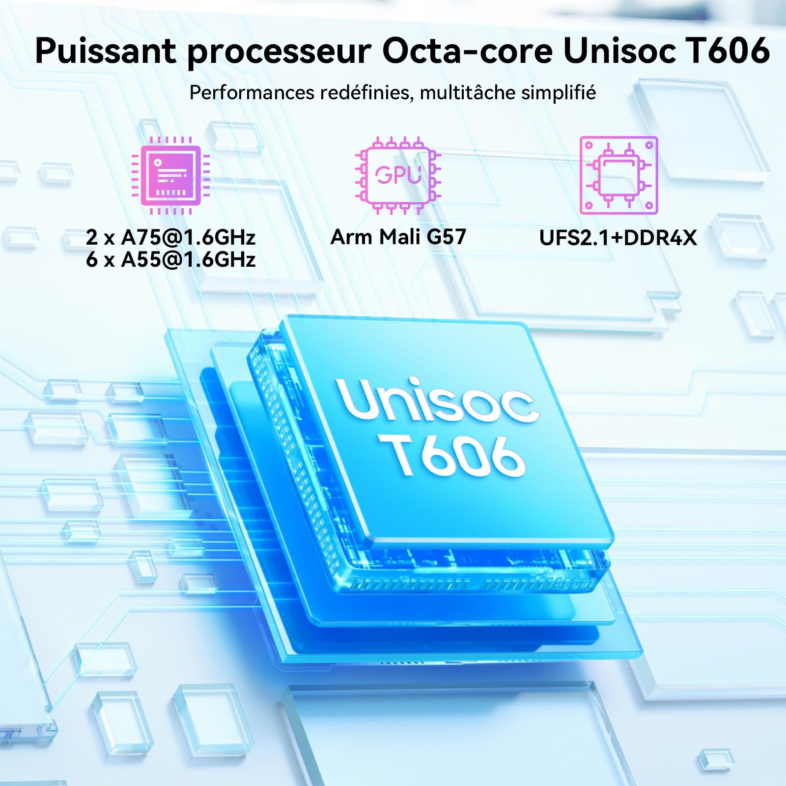 TABWEE Android 16 Tablette avec Clavier et Stylet, 24 Go+ 256 Go (4To TF) | Idéal Pour Études et Loisirs, Octa-Core, Widevine L1, Tablette 10 Pouces, Gemini AI, GPS, Face ID -Bleu (Garantie de 4 Ans)