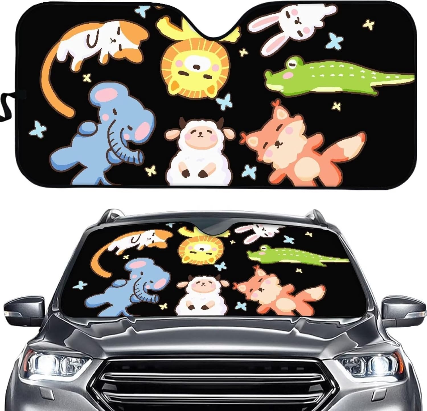 Bow Tie Pink Print Advanced Car Sun Visor Foldable Sunshade Block Heat and Glare Effectively