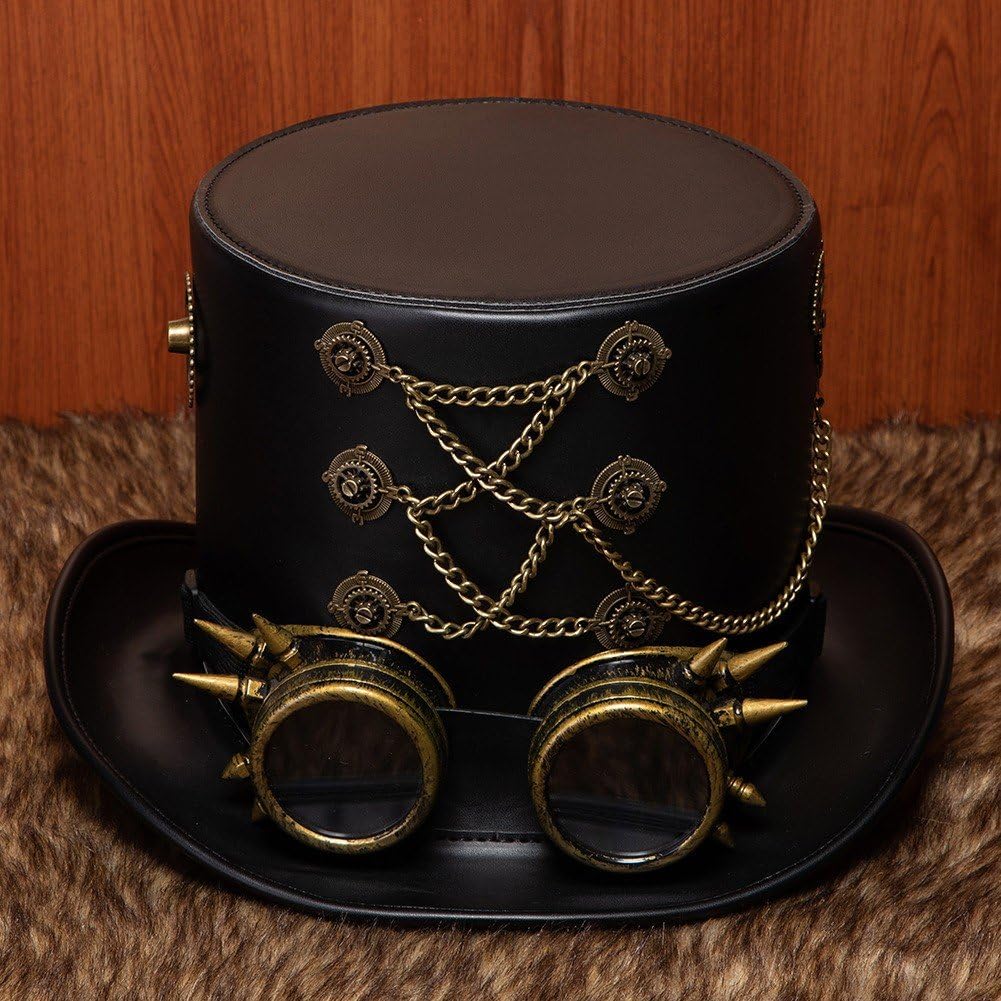 Sombrero De Copa Steampunk Unisex, Sombrero para Disfraz De Halloween, Accesorios Vintage para Fiestas Temáticas, Fiestas De Cosplay Y Reuniones.