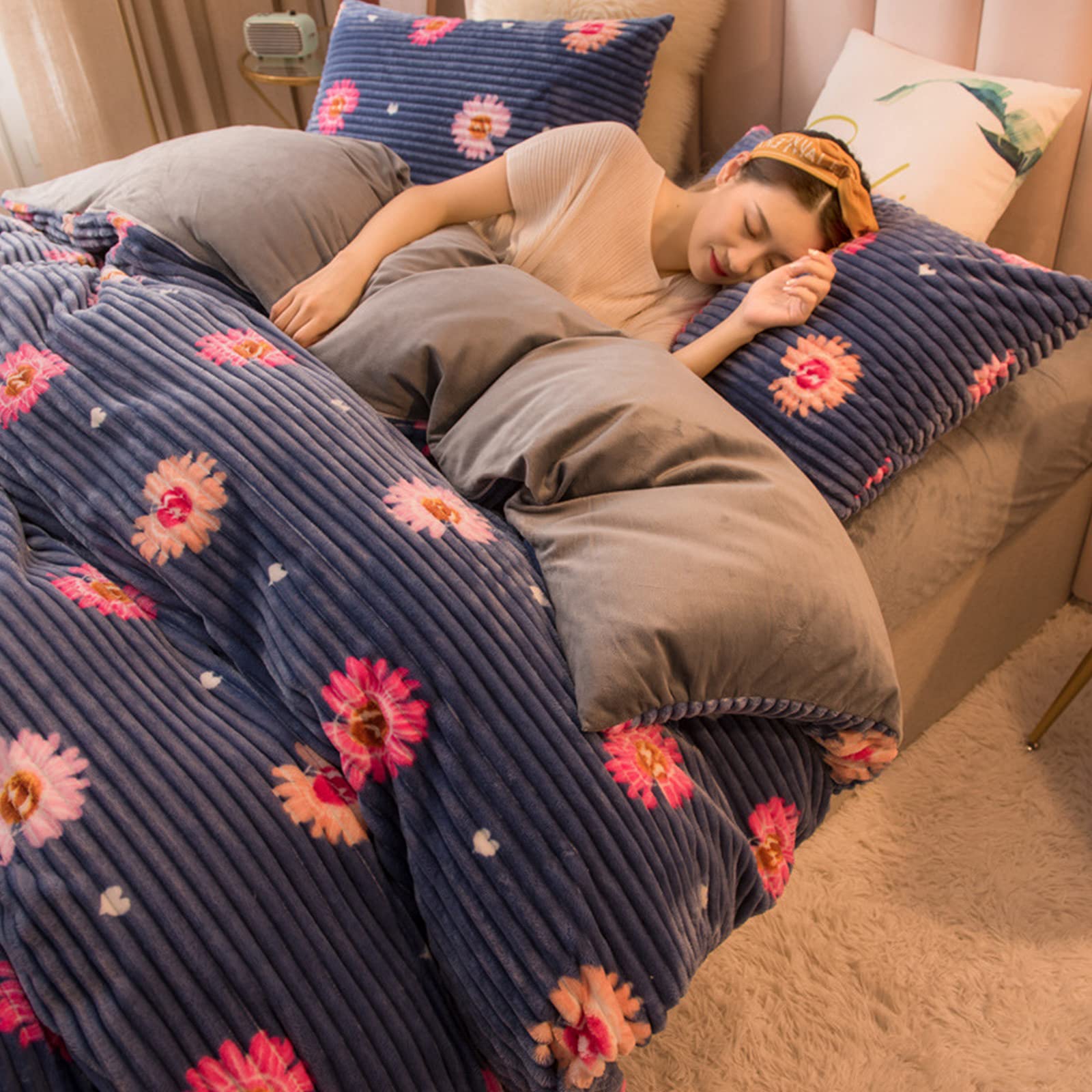 Housse de couette douce en velours uni 200x230cm pour créer un nid douillet et chaleureux