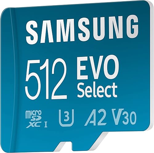 Miniatura 8 de Samsung EVO Select - Tarjeta de memoria microSD + adaptador, microSDXC de 512 GB, 130 Mbps Full HD y 4K UHD, UHS-I, U3, A2, V30, almacenamiento para