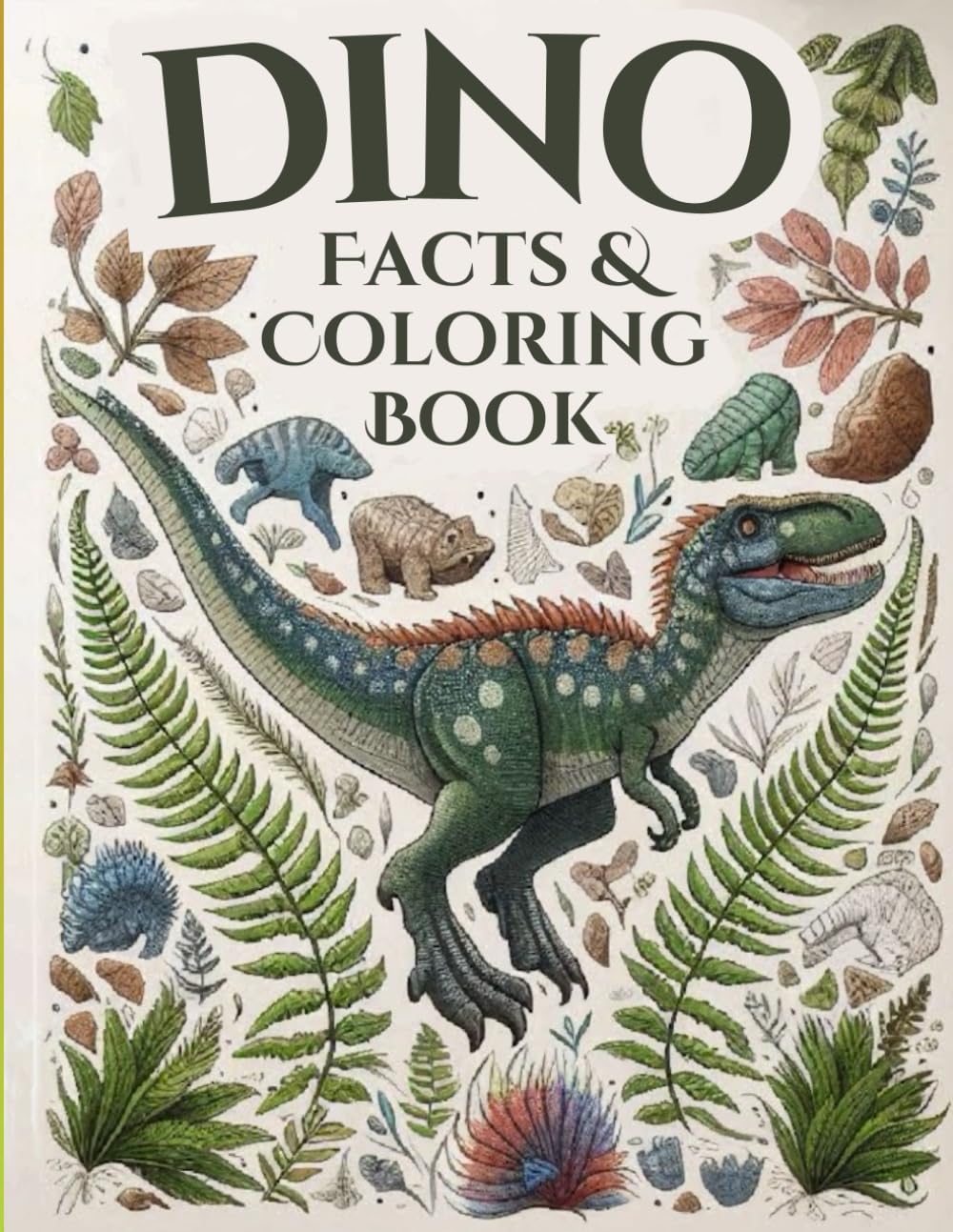 Dino Facts and Coloring Book: Dinosaur Facts and Art for Young Paleontologists. Color, Learn, and Discover the Age of Dinosaurs. For Kids Between 5 to 10