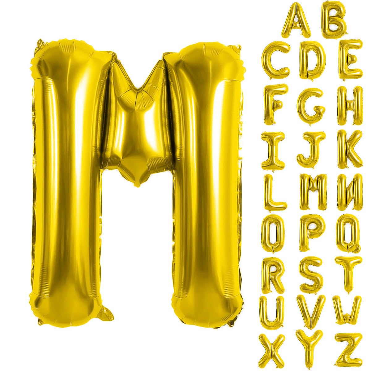 Gold Letter Balloons 40 Inch Large Letter M Balloon Aluminum
