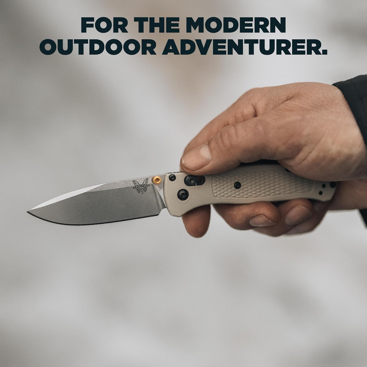 Benchmade - Bugout Outdoor EDC Folding Knife, Slim, Lightweight, Plain Edge, Drop-Point Blade, CPM-S30V Stainless Steel (58-60HRC), Grivory Handle (535-12)
