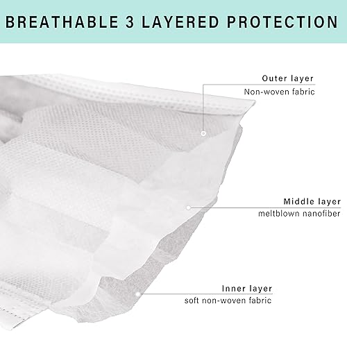 Miniatura 82 de Borje Cubrebocas desechables, 100 unidades, color negro, máscaras faciales de protección de 3 capas Multicolor 100 Uds