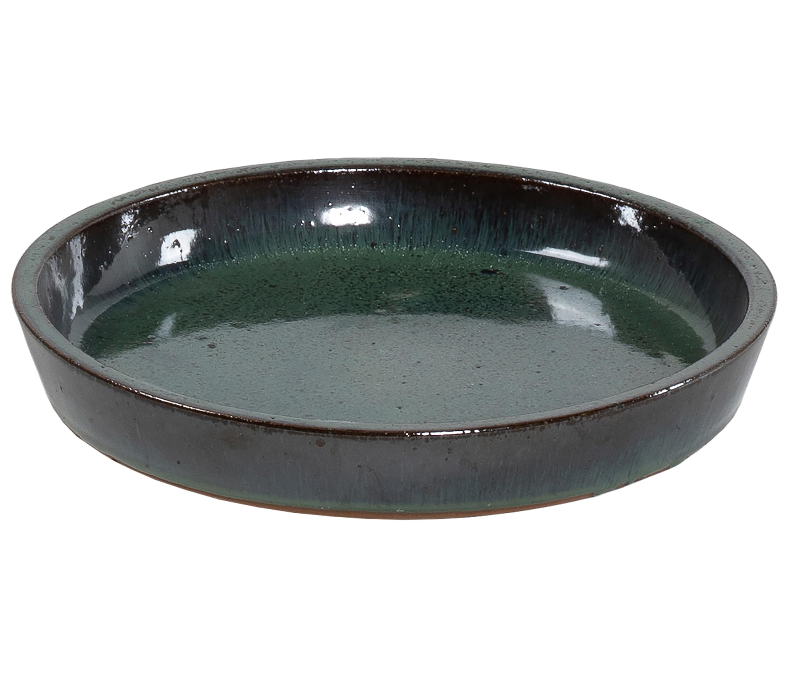 Dehner Blumentopf-Untersetzer, rund, Ø ca. 31 cm, Keramik, glasiert, grün Garten