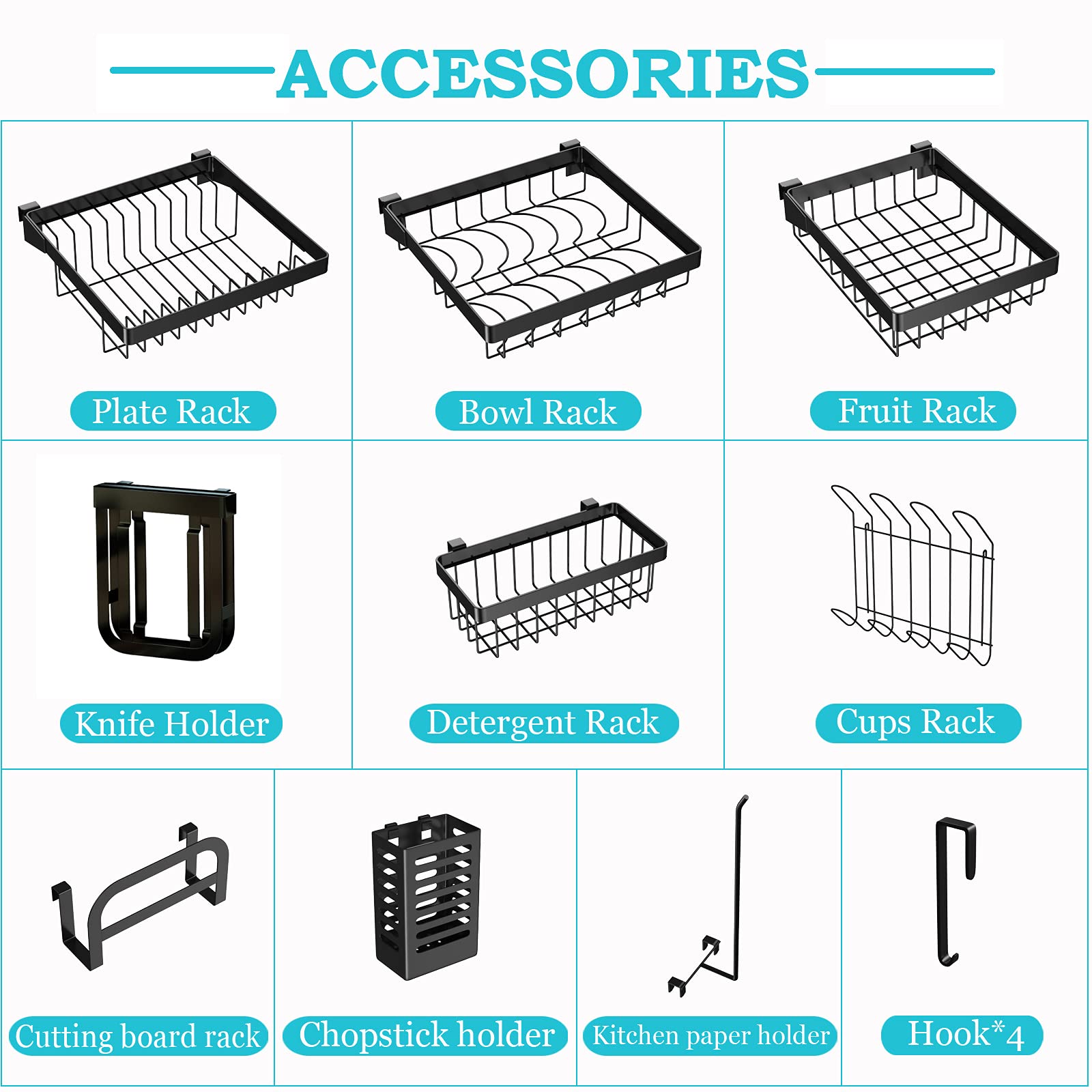 Scolapiatti sopra il lavandino - In acciaio inox regolabile (33 "-40") grande rack per stoviglie organizer da cucina salvaspazio mensola porta utensili scolapiatti