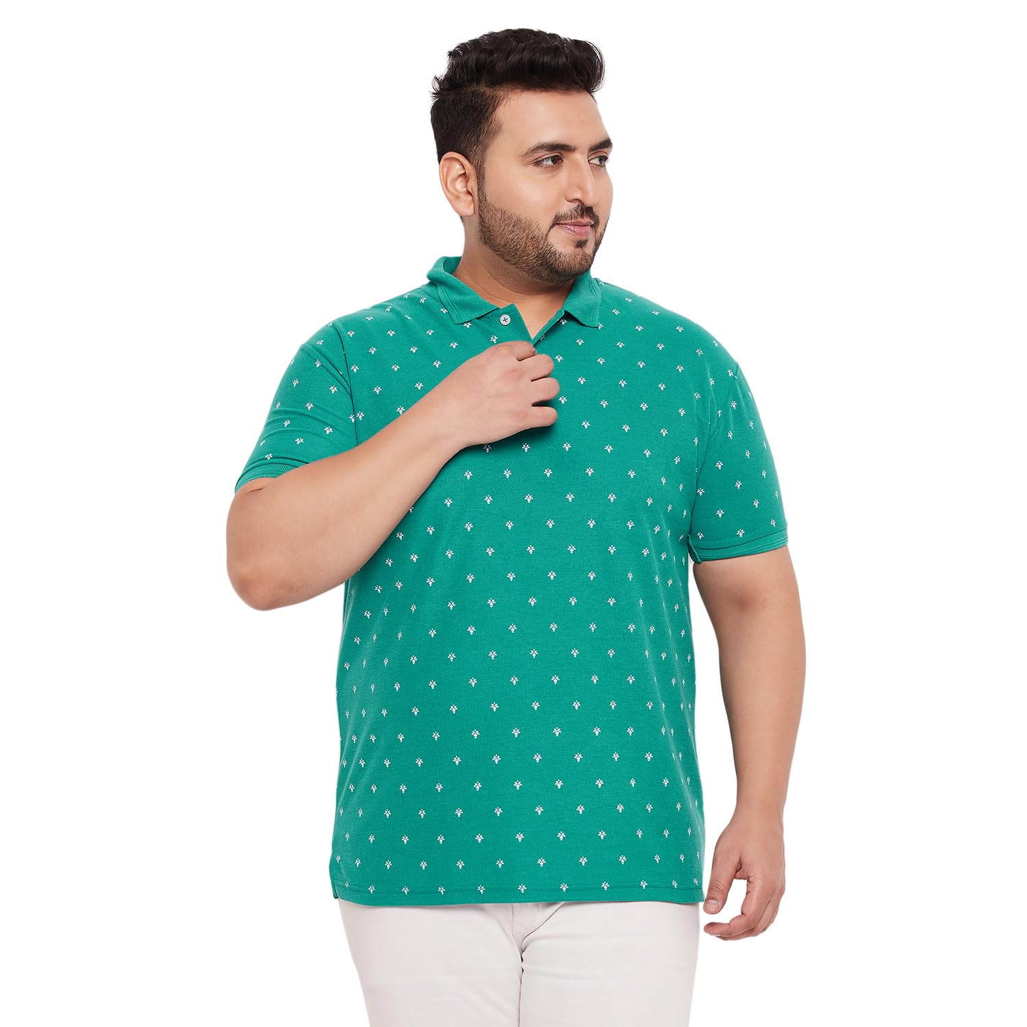 GET GOLFMen's Plus Size Cotton Blend Tshirt-BigC-1008-TEALGREEN_5XL
