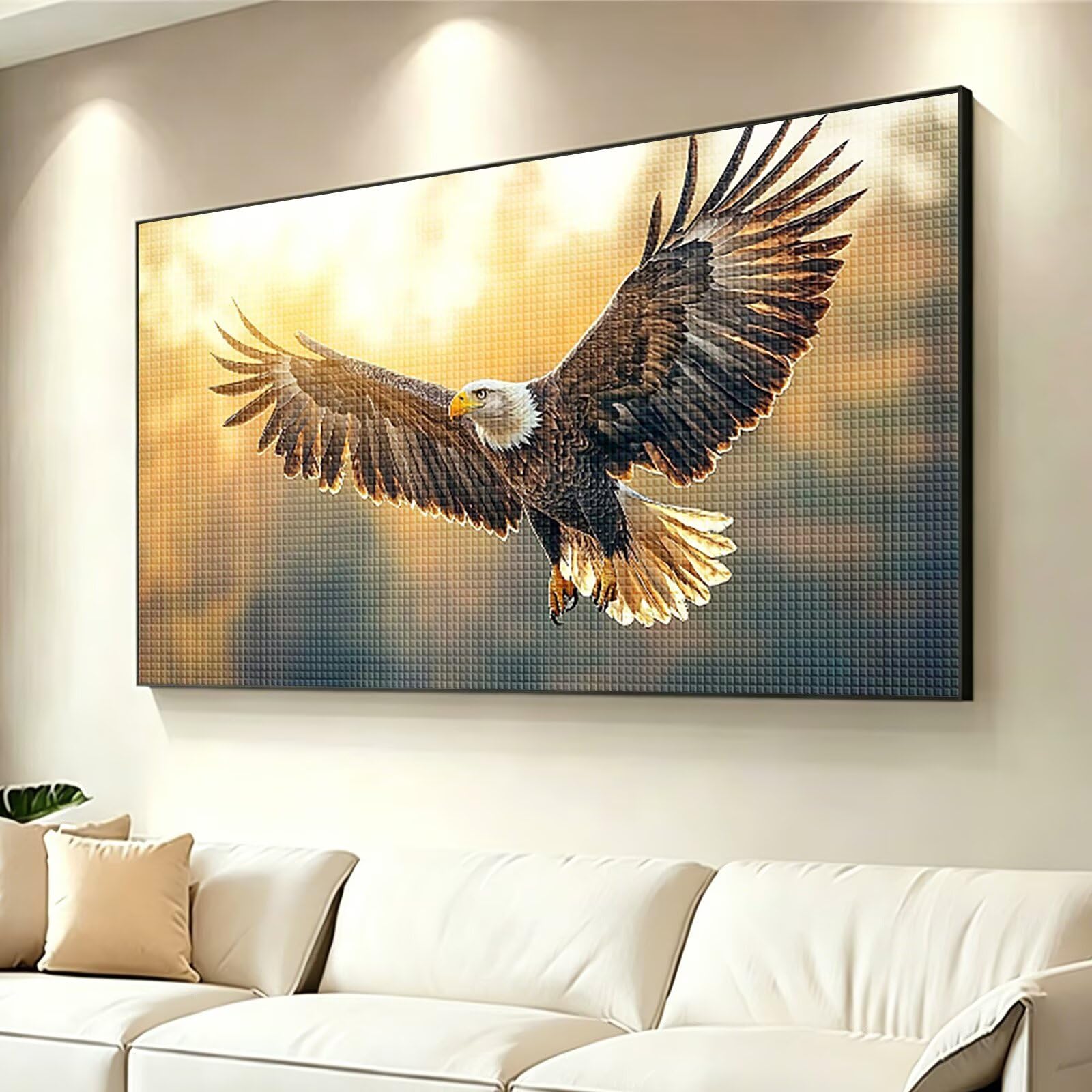 Diamond Painting Grande 200x100cm Animal Diamond Painting Adultos, DIY Águila Pintura de Diamante Manualidades Adultos, 5D Cuadrado Rhinestone Bordado Punto de Cruz Art para Home Decoration 0J-895