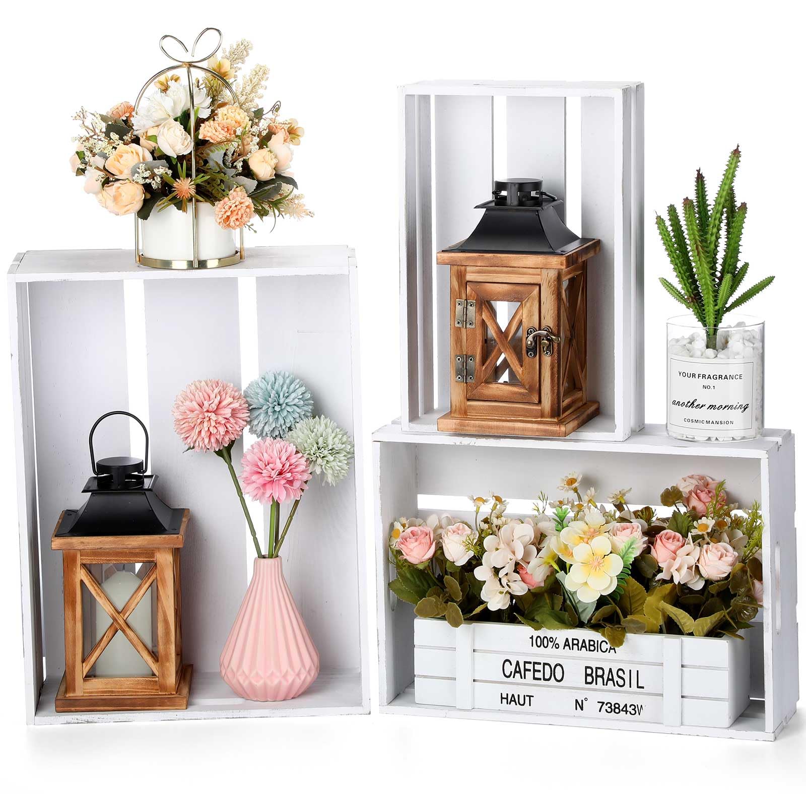 Amazon.com: CroBlissful Set of 3 Decorative Wood Crates for