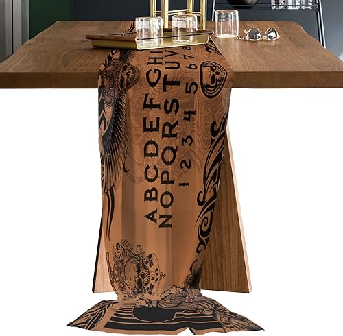 Chiffon Table Runner for OutdoorIndoor Use - Lightweight Voile Sheer Table Cloth Dresser Scarves Dining Table Decor for Party - Halloween Witch