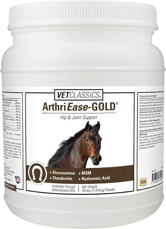 Vet Classics ArthriEase-Gold Joint Support for Horses - Powder Health Supplement for Horses Alleviates Aches and Discomfort For Flexibility, Healthy Joint Function Antioxidants 2 lb. 4 Oz.Powder
