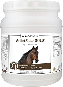 Vet Classics ArthriEase-Gold Joint Support for Horses - Powder Health Supplement for Horses Alleviates Aches and Discomfort For Flexibility, Healthy Joint Function Antioxidants 2 lb. 4 Oz.Powder