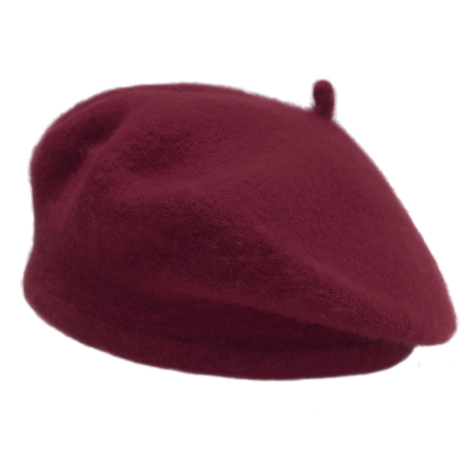ZLYC Wool Kids Beret Hat Girls Solid Color Artist French Beret Cap(Burgundy)