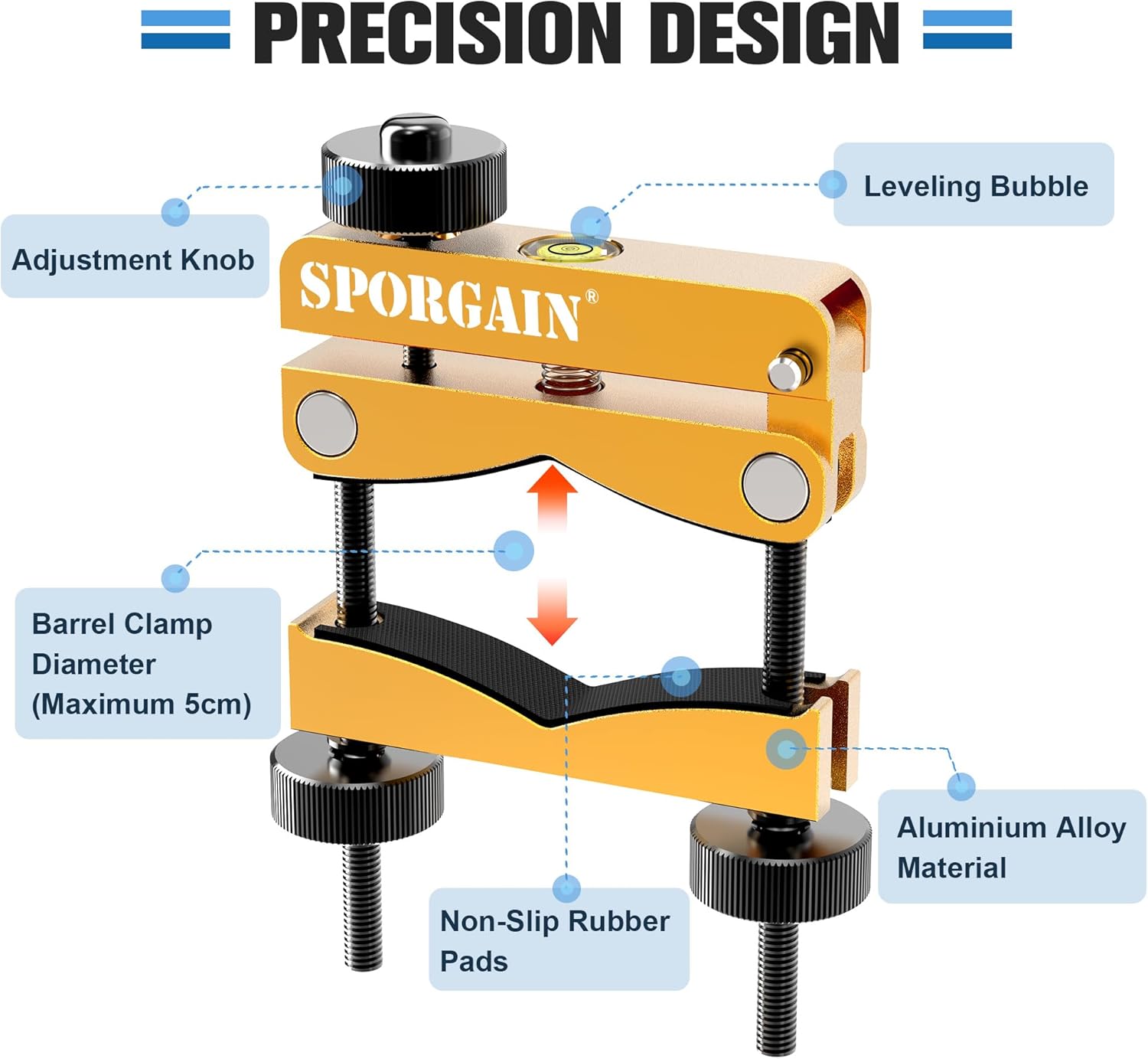SporGain Scope Leveling Kit, Magnetic Reticle Leveler with Universal Bubble Level, Heavy-Duty Aluminum for Rifle Shotgun
