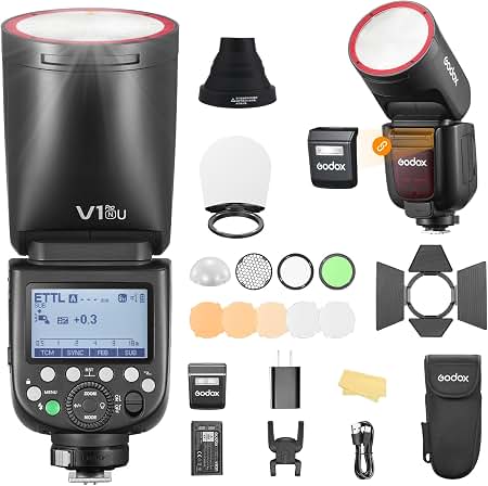 【中古】Godox V1-NとAK-R1の盛り沢山セット Amazon.com: Godox V1 PRON with AKR1 Accessory Kit for Nikon TTL