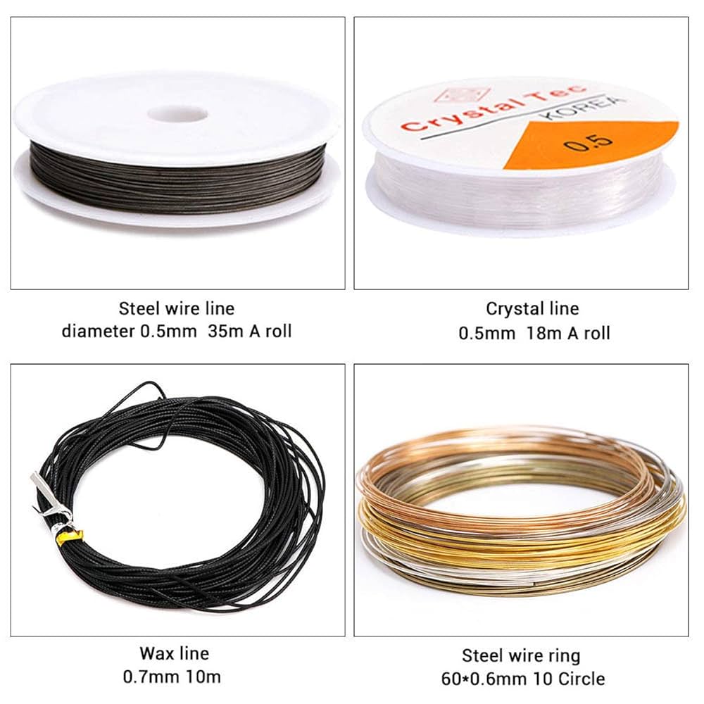 Kit Per Creazione Gioielli Fai Da Te - Con Fili Di Rame, Perline E Accessori Per Bracciali, Collane - Foto 5