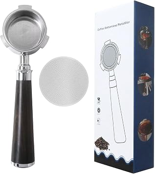 New 51mm Espresso Bottomless Portafilter 3 Ears with Black Handle Compatible for CASABREWS CM5418 and 3700 Essential, with Puck Screen, Double Shot Filter Basket