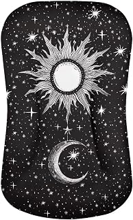Star Sun Snuggle Me Lounger Baby Sleeping Nest for Newborn Baby Sleeping Pillow Soft Washable Crib Cover for Girls Boys Black Universal Fit
