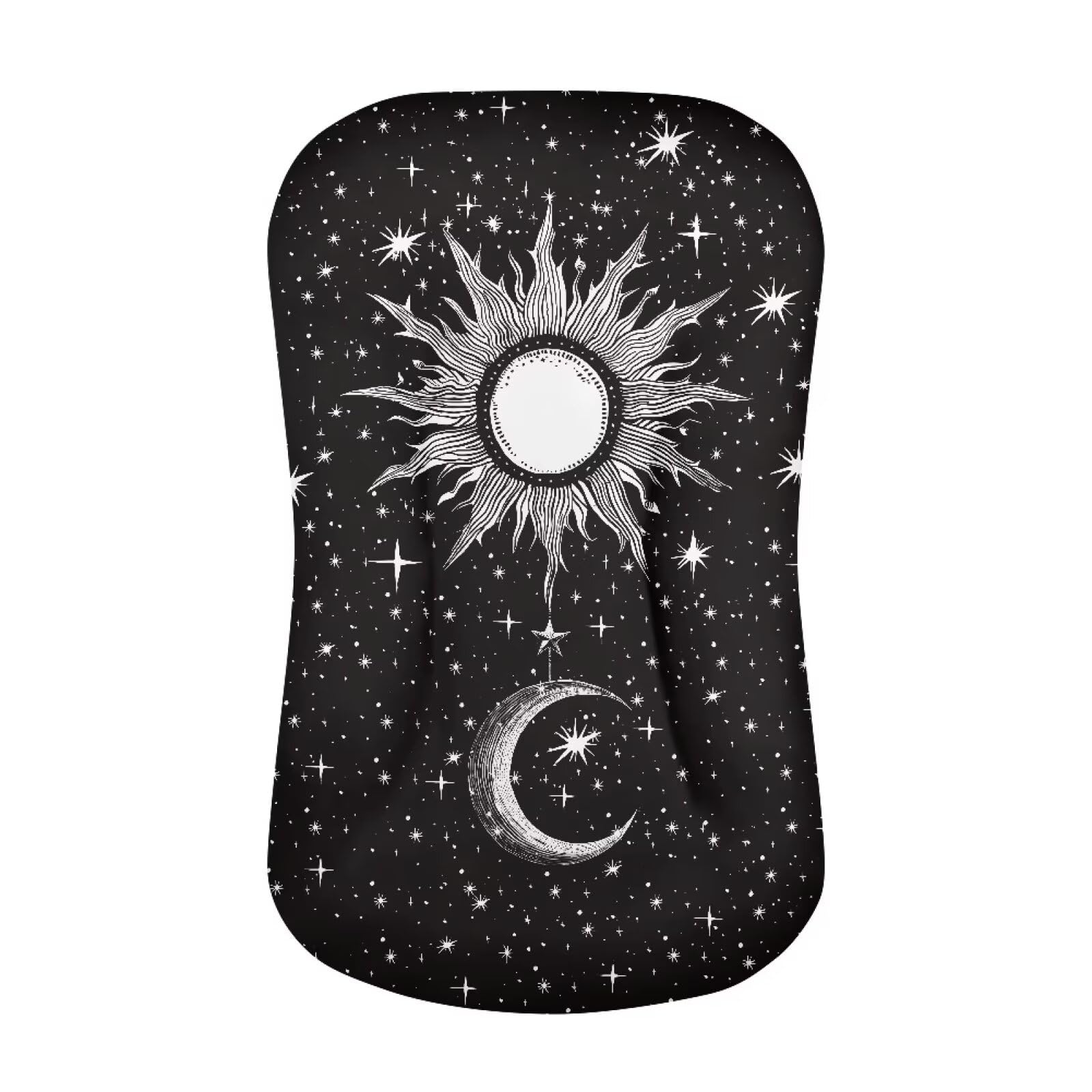 Zanxiantu Star Sun Snuggle Me Lounger Baby Sleeping Nest for Newborn Baby Sleeping Pillow Soft Washable Crib Cover for Girls Boys Black Universal Fit