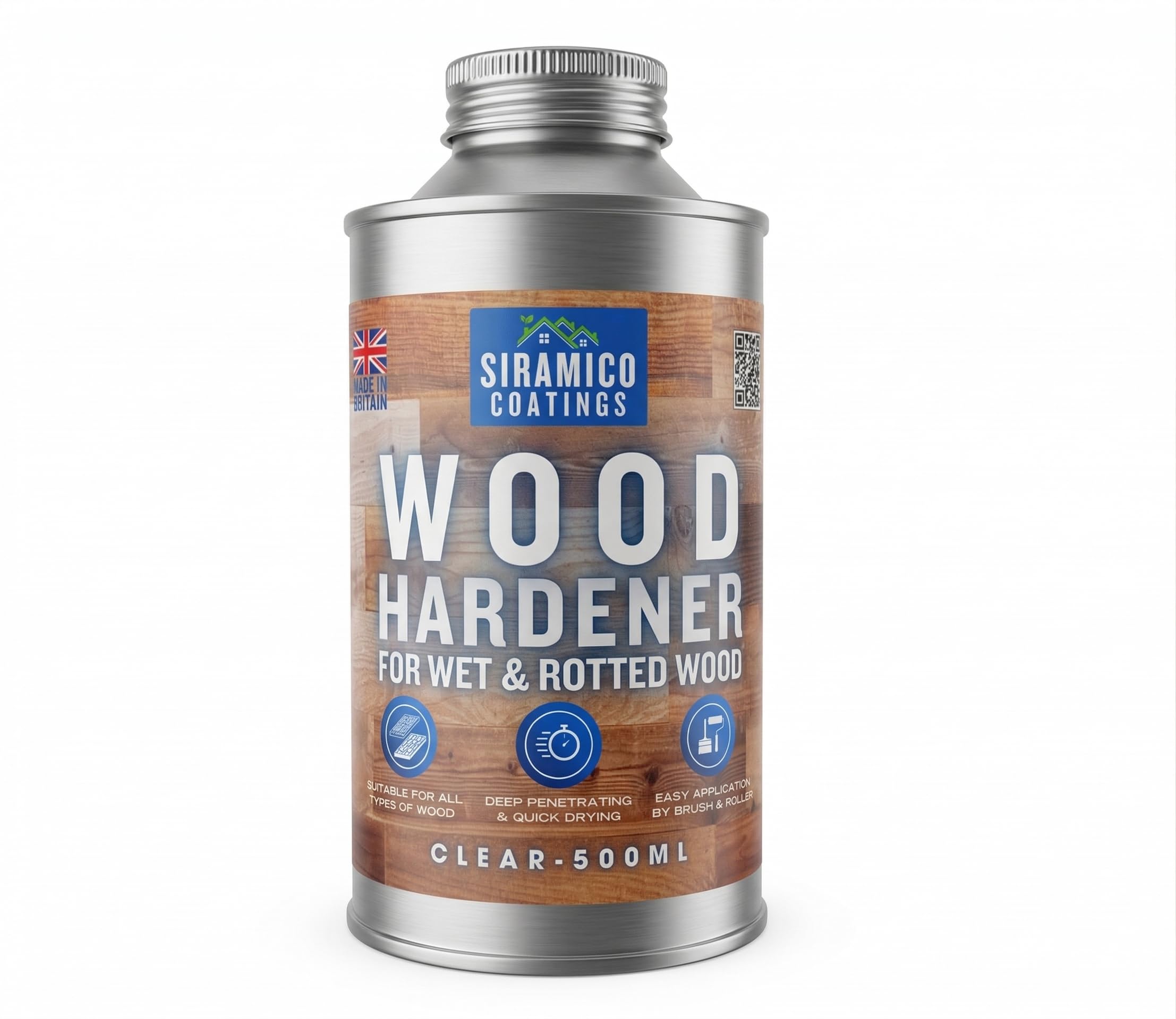 Siramico Coatings Clear Siramico Hardener For Rotted Wood | 500Ml | Deep Penetrating Wood Hardener | Suitable For All Timber Types