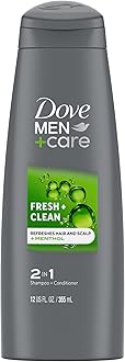 Dove Men+Care 2 in 1 Shampoo and Conditioner, Fresh and Clean 12 Ounce