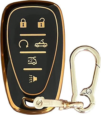 Key Fob Cover For Chevy - Compatible With 2016-2020 Malibu, Cruze, Camaro, Blazer, Traverse, Silver-Black TPU Protective Case - View #12