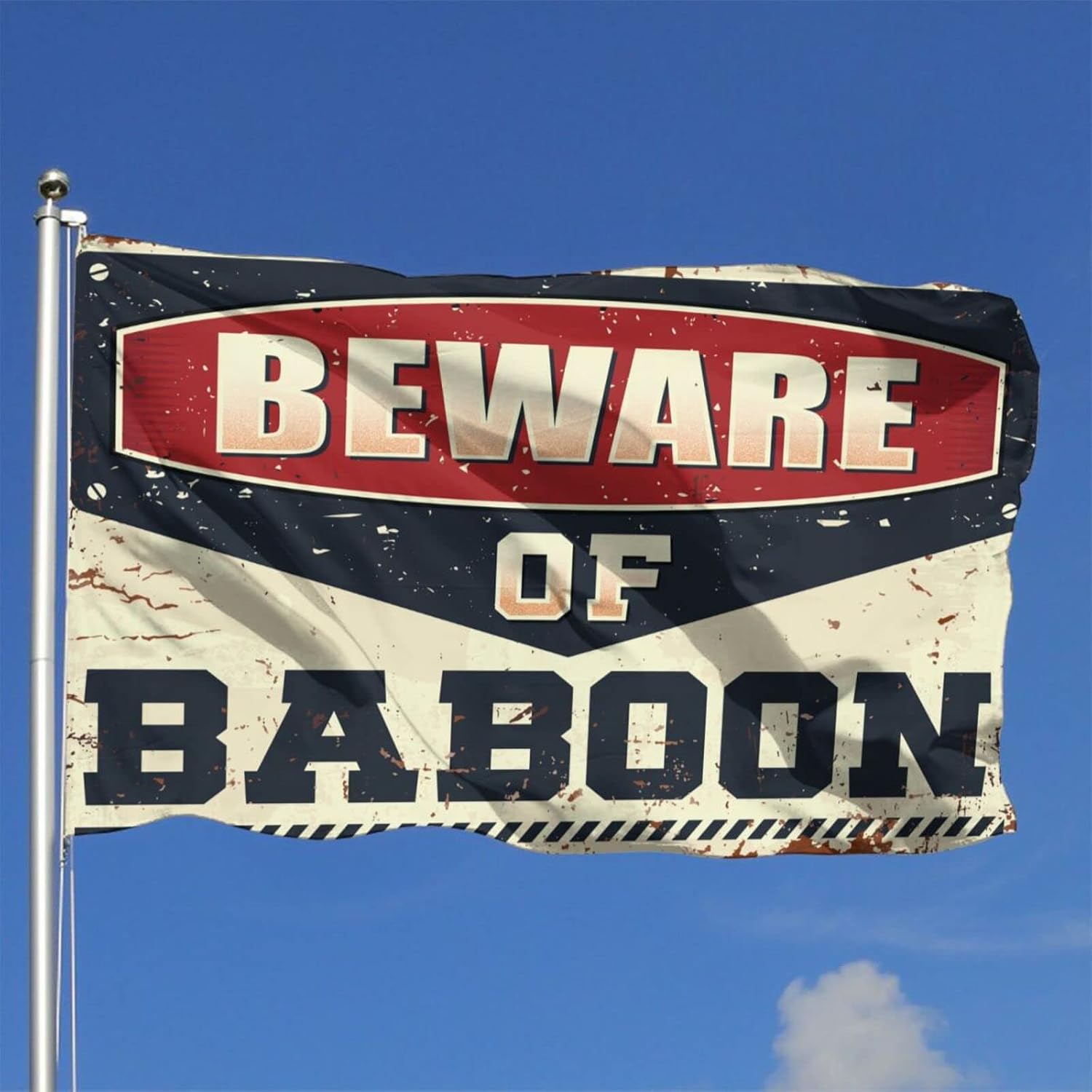 Funny Banner Beware of Baboon Flag Flags For Dorm Room Guys (Size : 152X244CM)