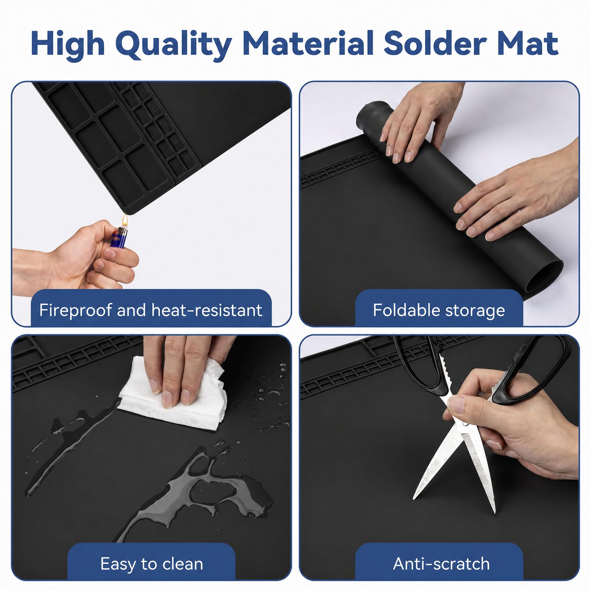 Kaisi Extra Large Soldering Mat, 932°F Heat Resistant Silicone Solder Mat — Amazon image 6