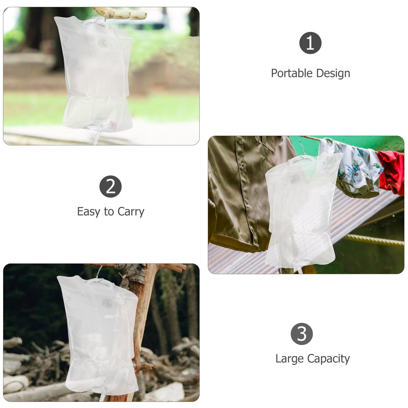 ibasenice Borsa Doccia Portatile da 10l in PVC per Campeggio e Pesca, Accessorio Versatile e Leggero per Doccia All'aperto, per Escursioni e attività Outdoor