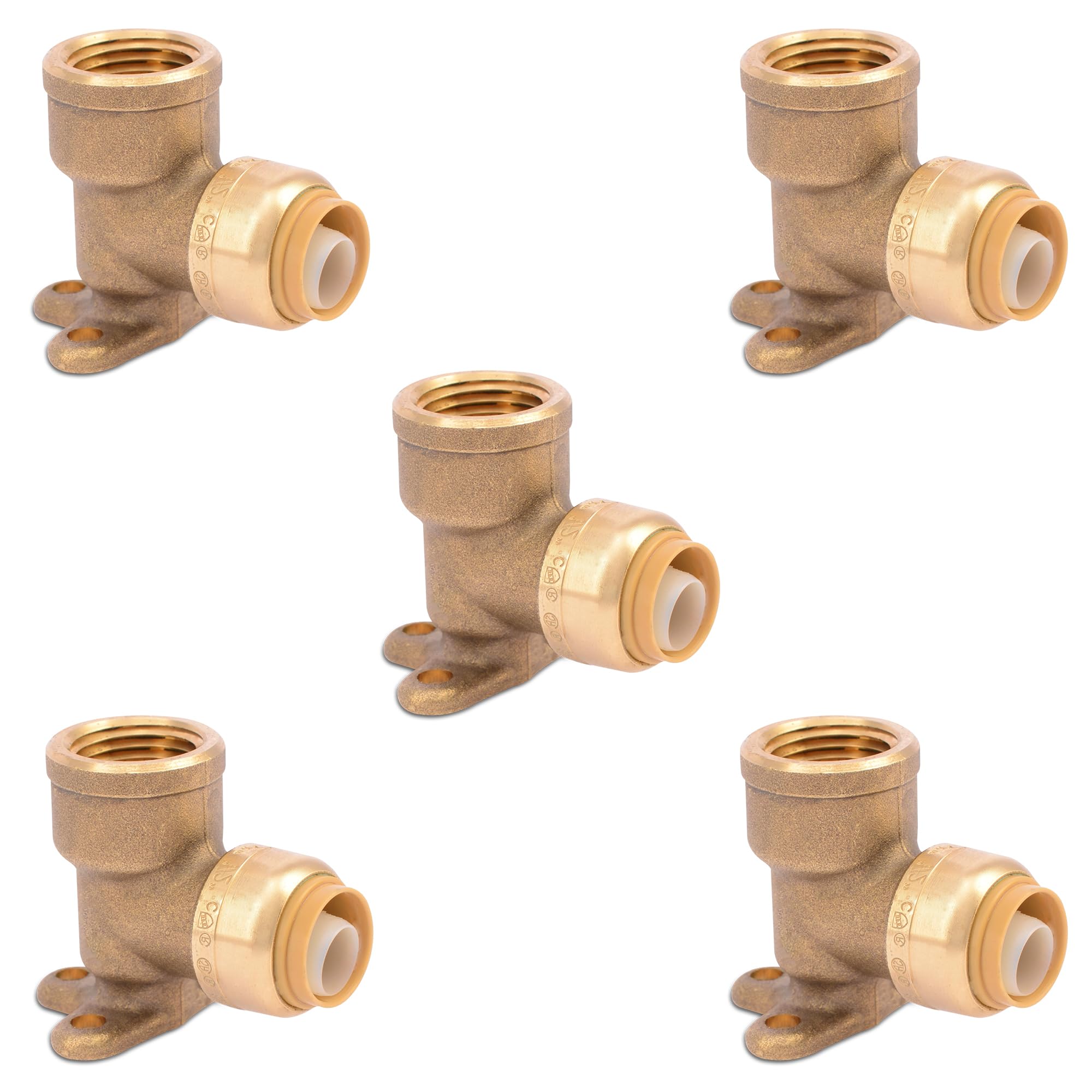 90 Degree Drop Ear Elbow, Push Fit Plumbing Fittings, Push-to-Connect, 1/2