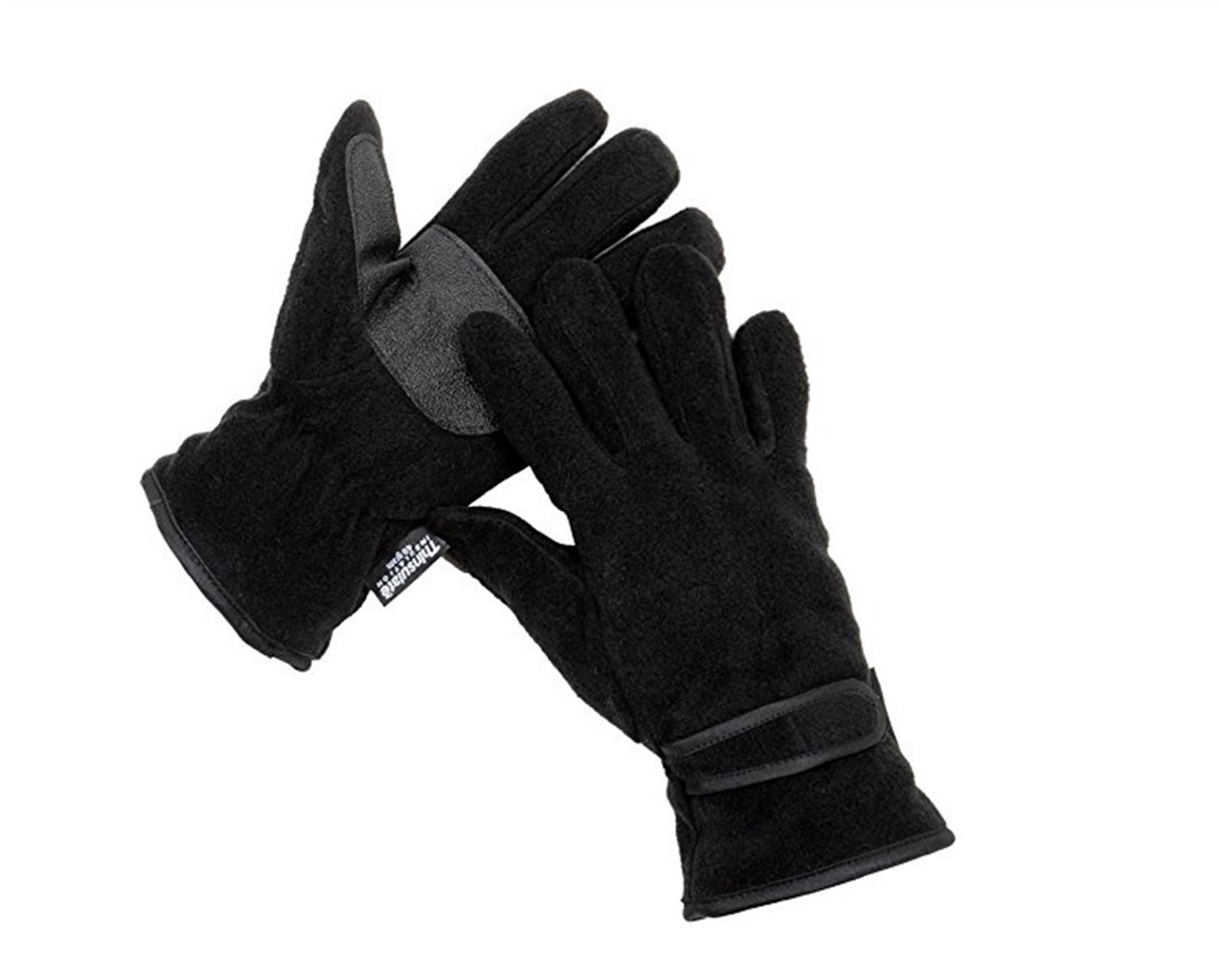 Mens Warm Thinsulate Fleece Gloves 40G[Medium/Large,Black]