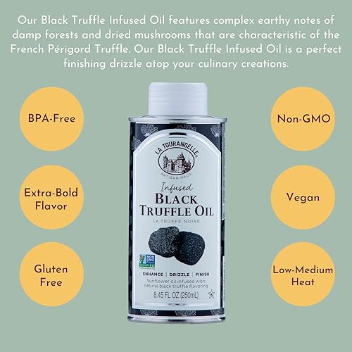 Miniatura 8 de La Tourangelle Palomitas de maíz y espray de cocina de trufa blanca sabor gourmet para verduras pasta papas pizza adobos y palomitas de maíz 5 onzas