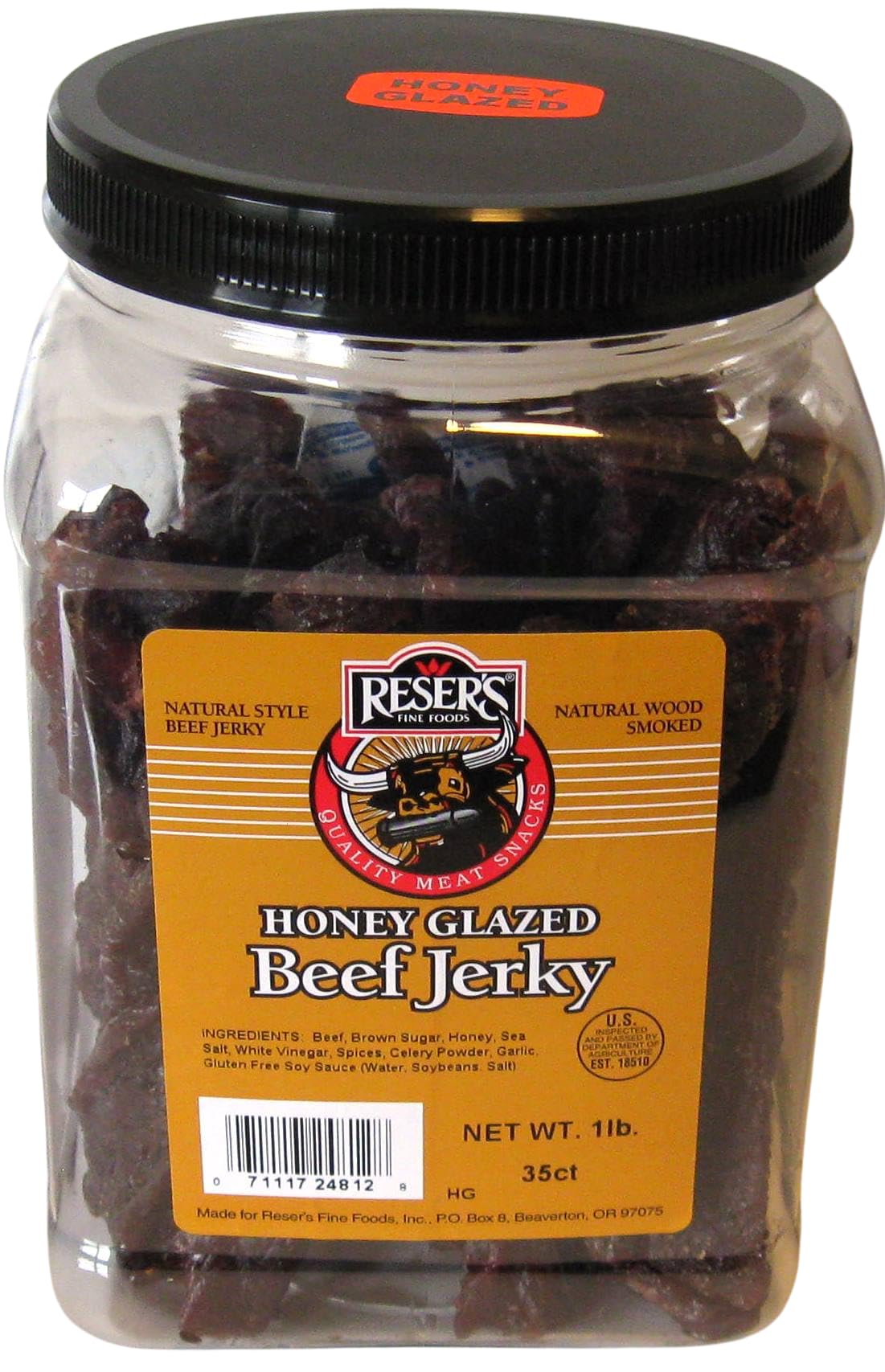 1/2 Gallon Jar Reser's Honey Glazed Beef Jerky 1 Pound of Jerky
